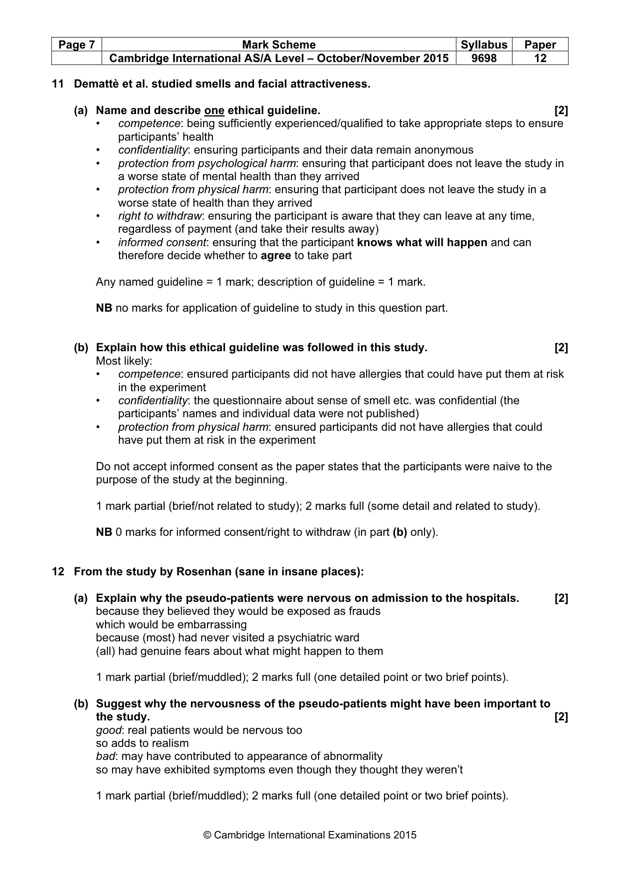 Mark scheme, page 7 of 13