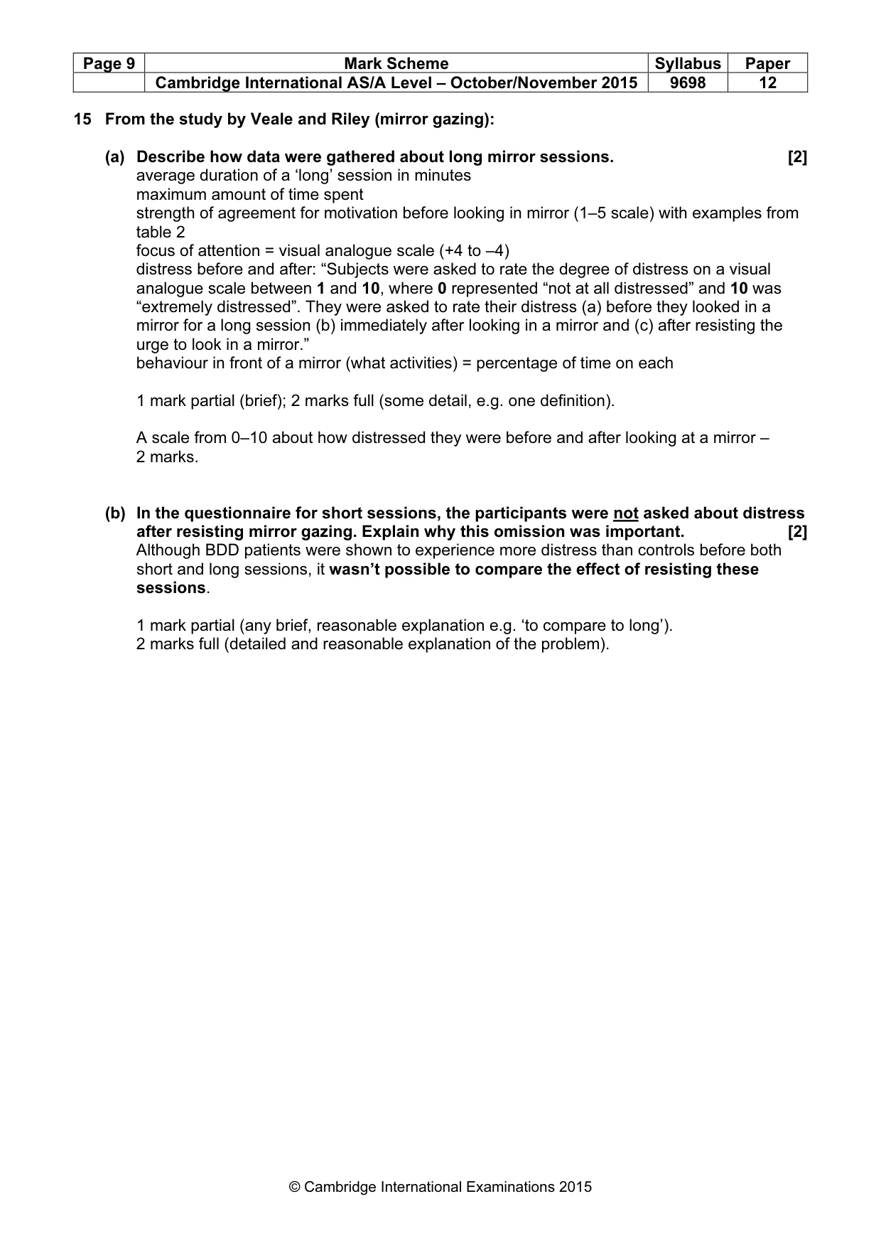 Mark scheme, page 9 of 13