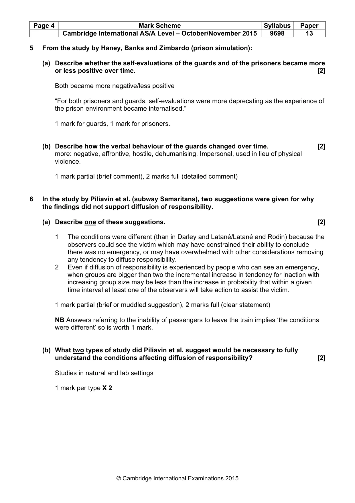 Mark scheme, page 4 of 14