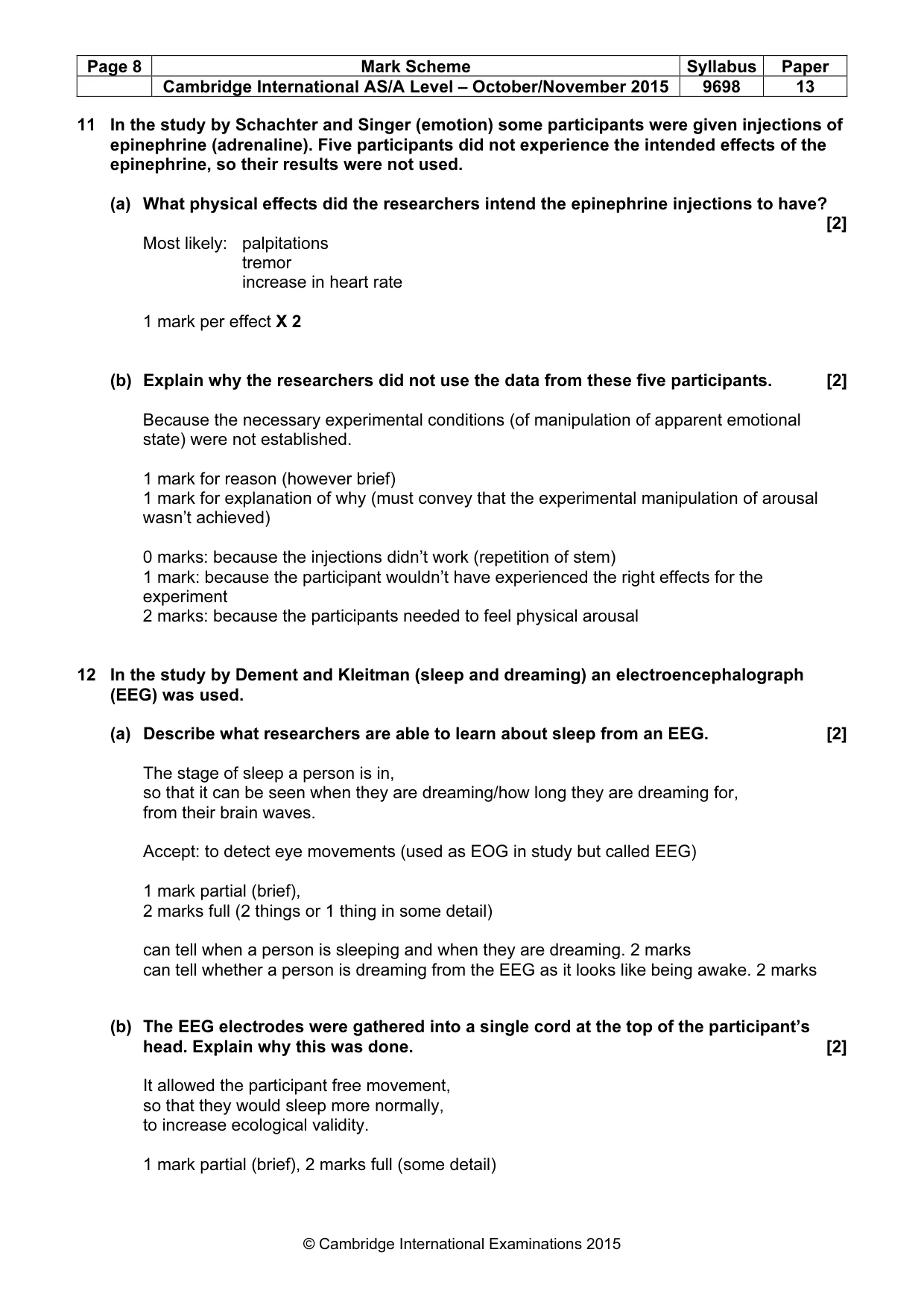 Mark scheme, page 8 of 14