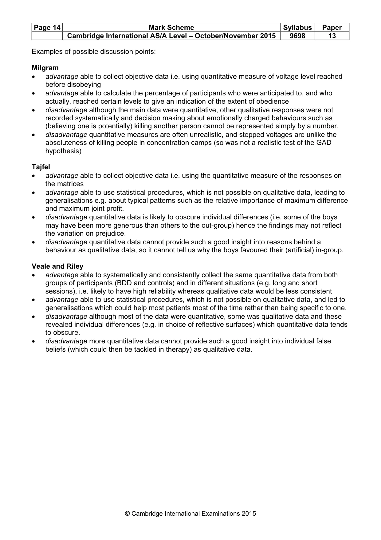 Mark scheme, page 14 of 14