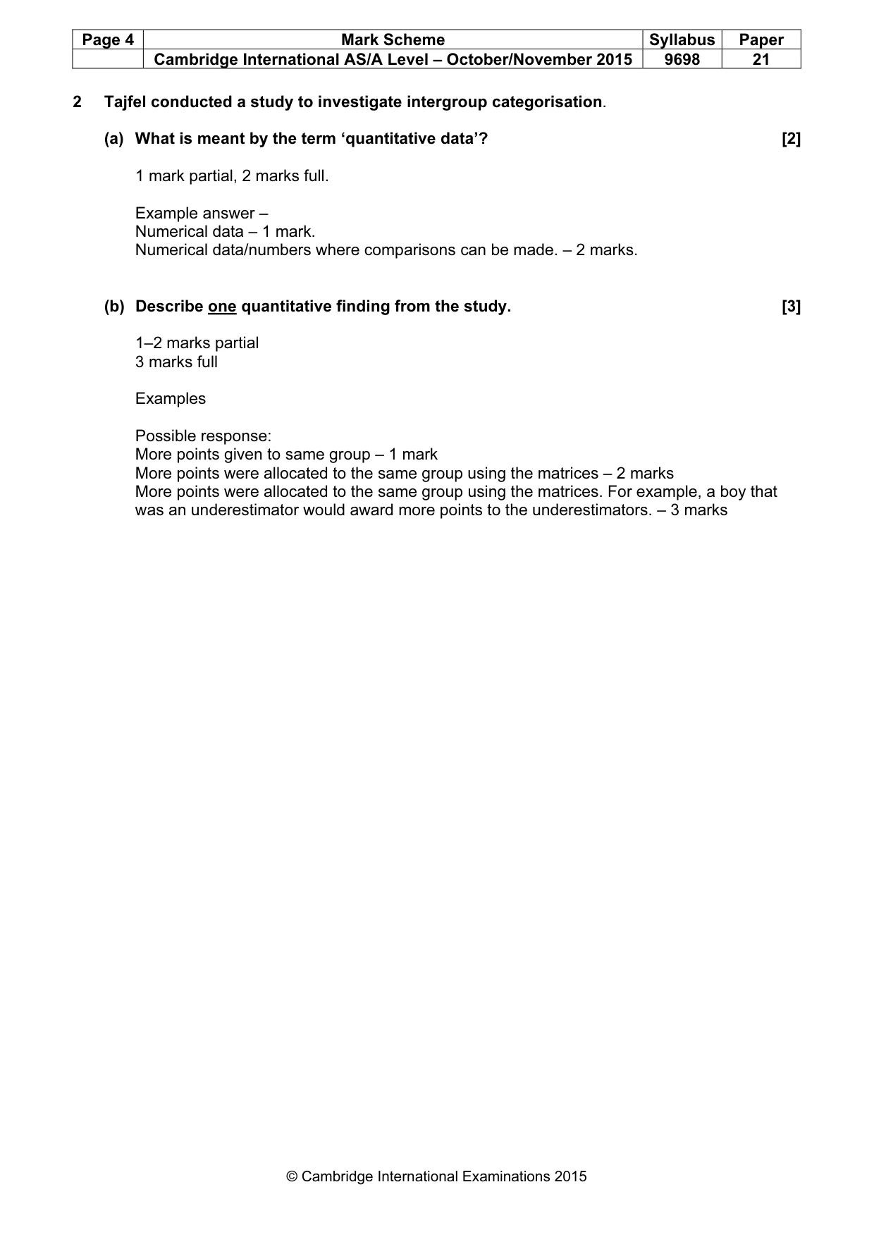 Mark scheme, page 4 of 10