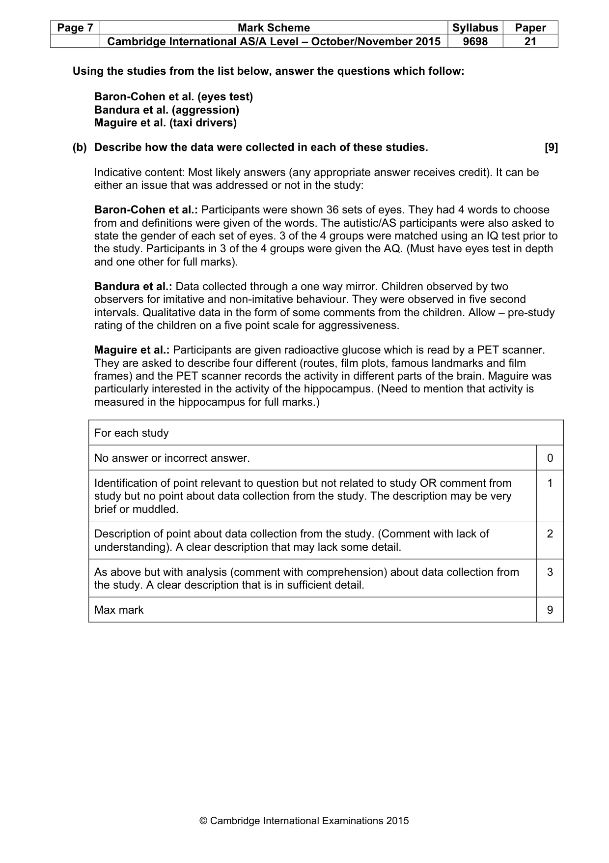 Mark scheme, page 7 of 10