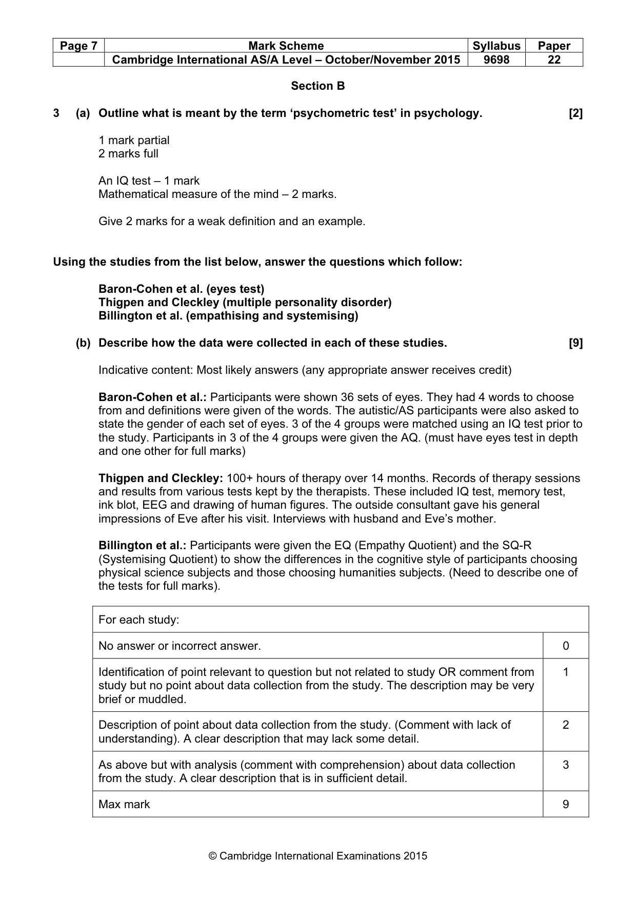 Mark scheme, page 7 of 10