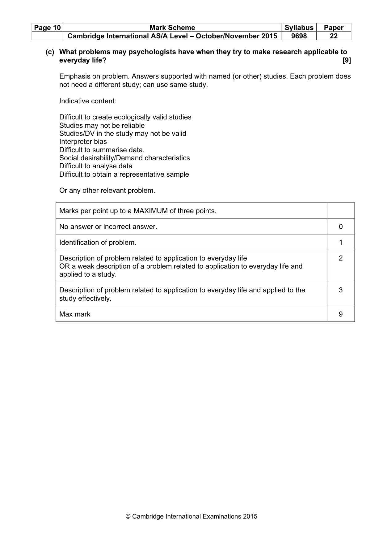 Mark scheme, page 10 of 10