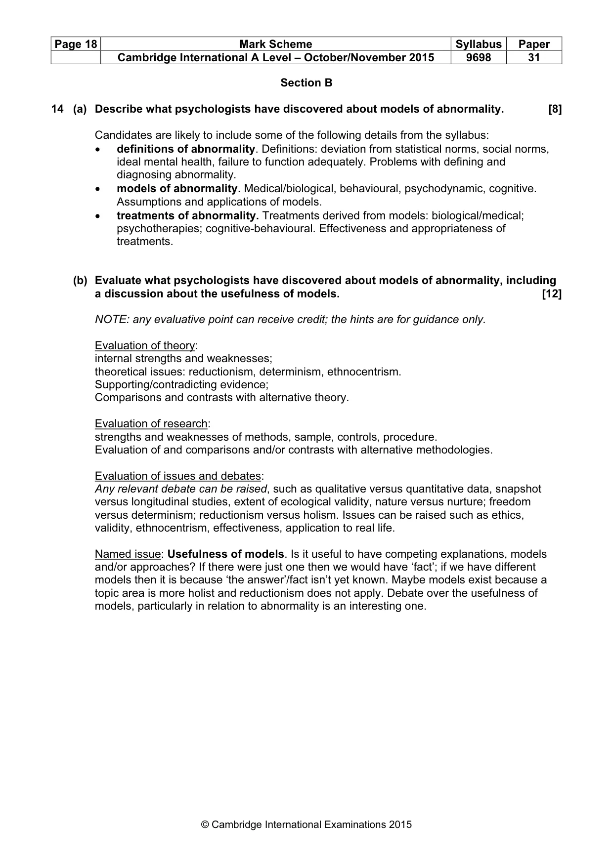 Mark scheme, page 18 of 24