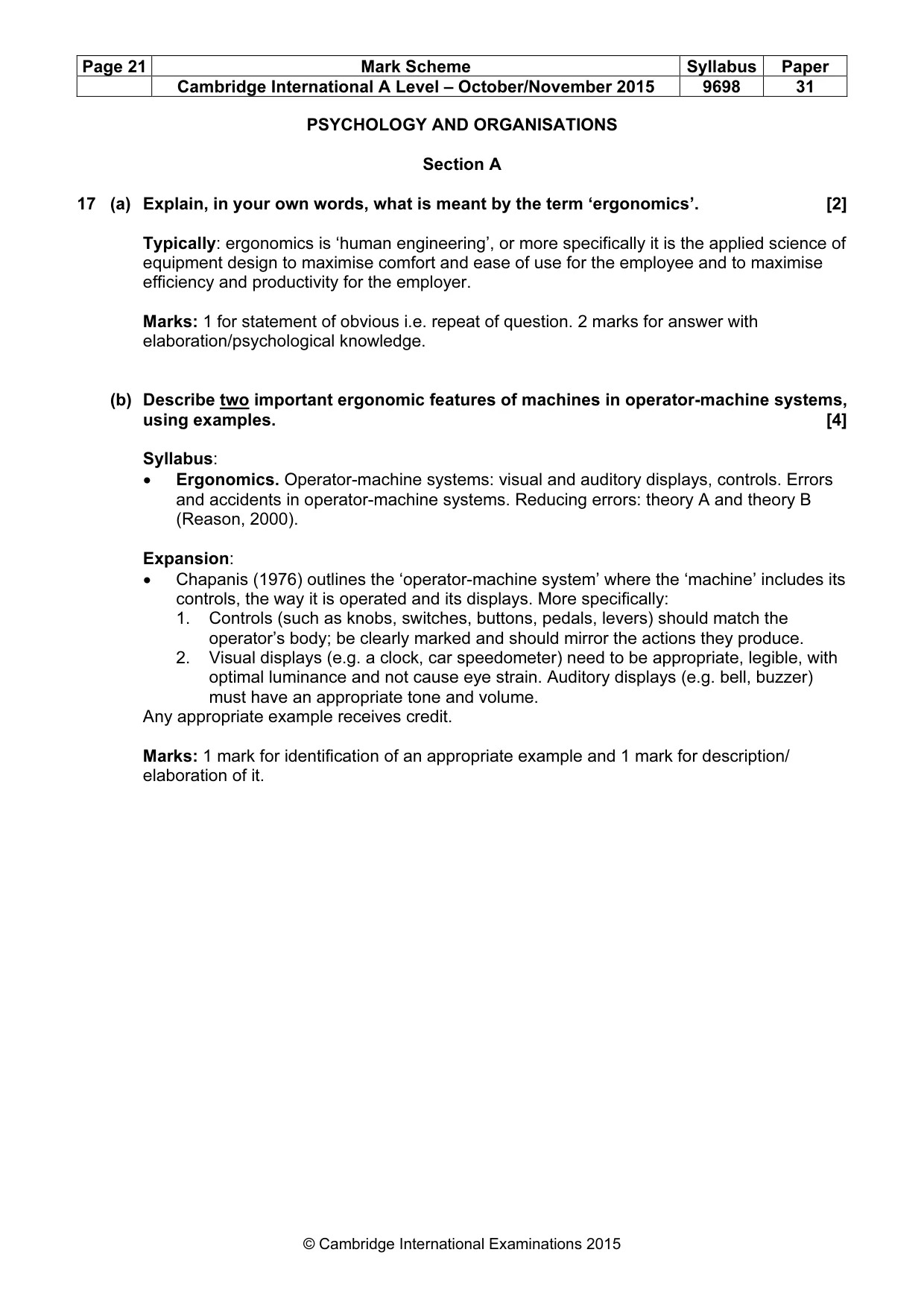 Mark scheme, page 21 of 24