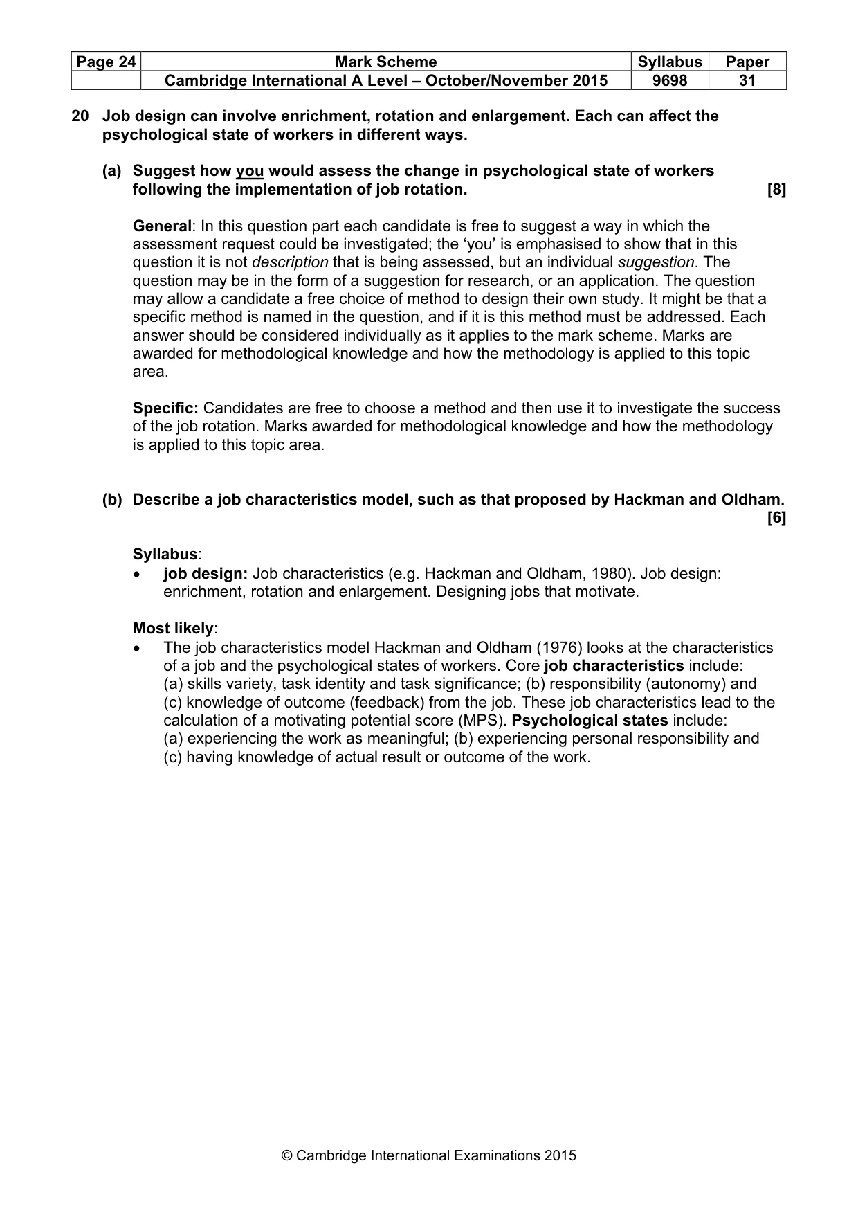 Mark scheme, page 24 of 24
