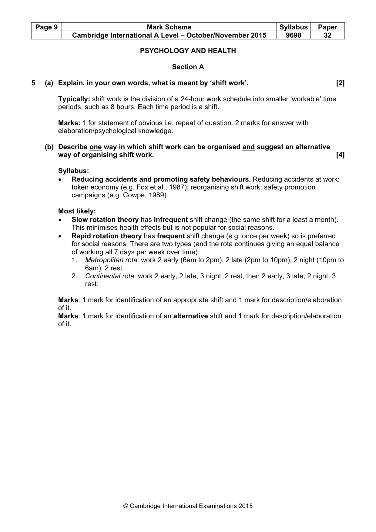 Mark scheme, page 9 of 24
