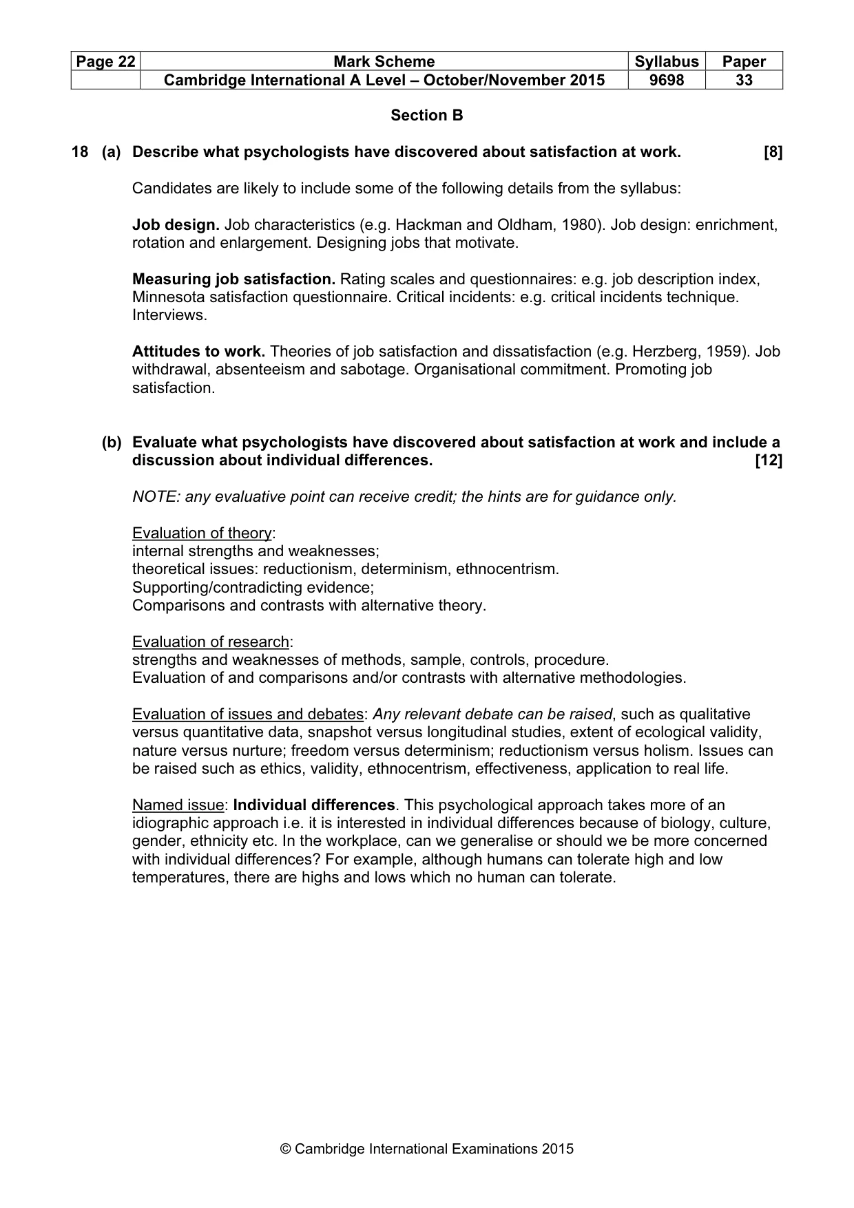 Mark scheme, page 22 of 24