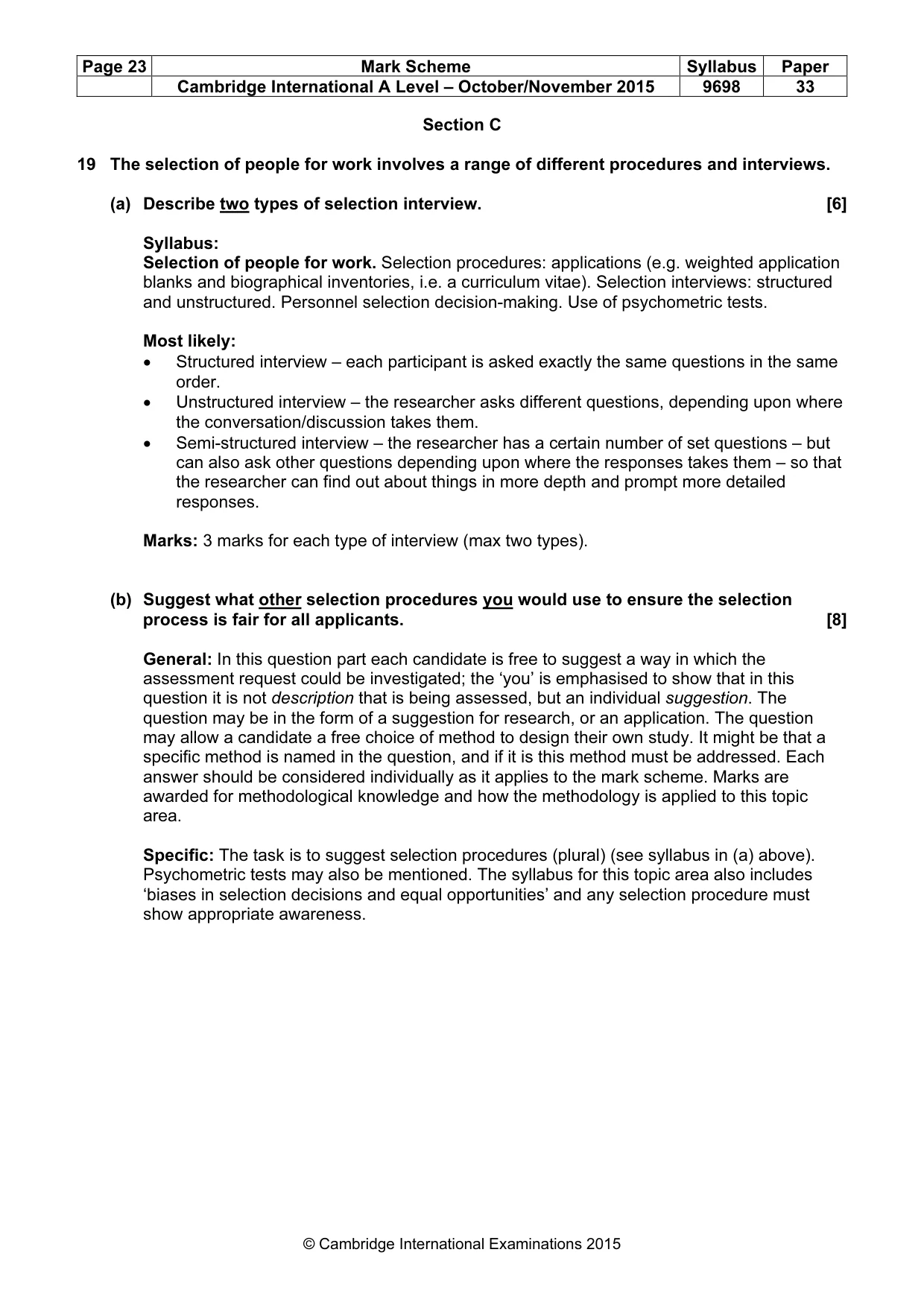 Mark scheme, page 23 of 24