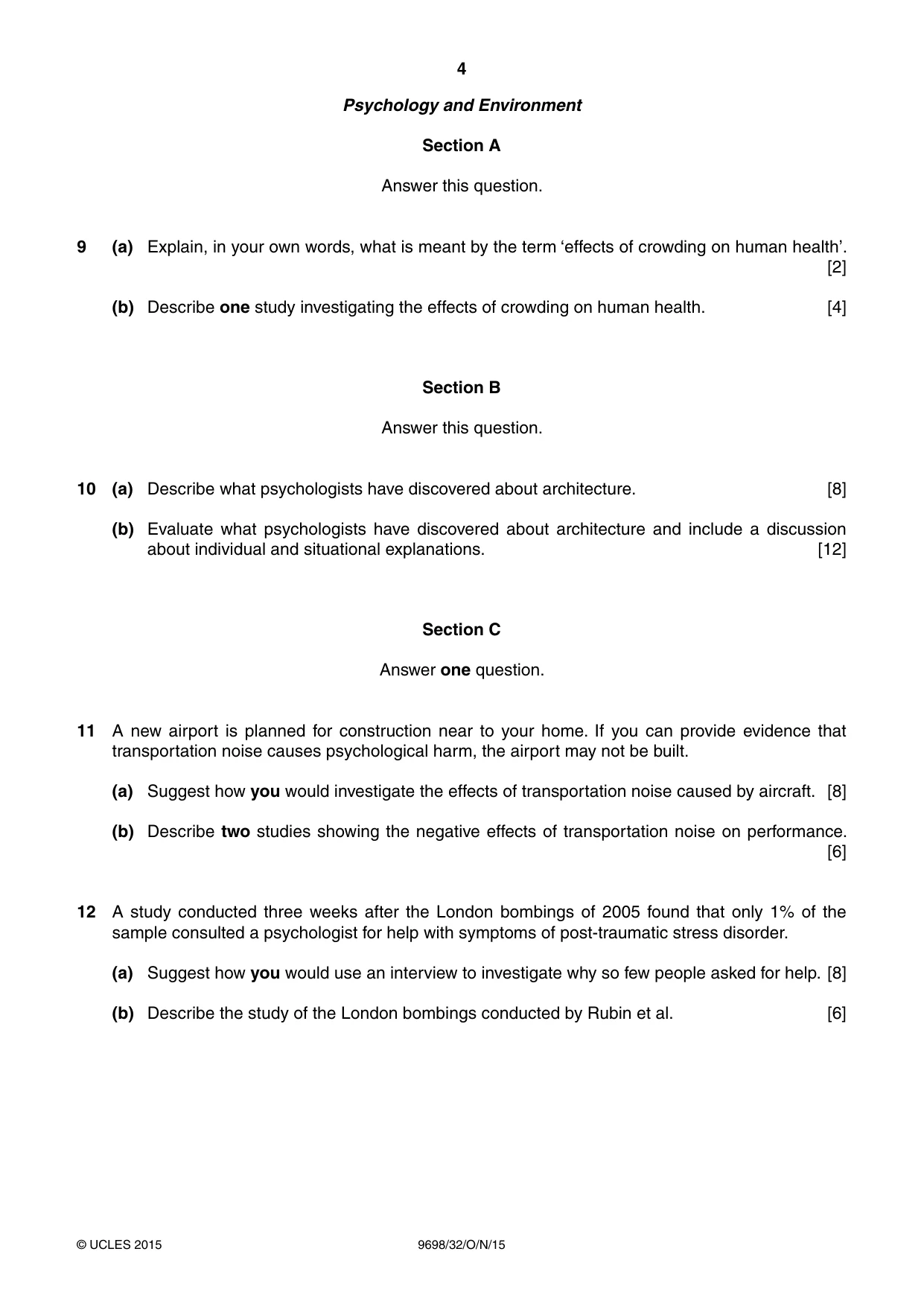 Cambridge A Level Psychology 9698 2015 Oct/Nov Paper 3 · Variant 2 question paper, page 4 of 8