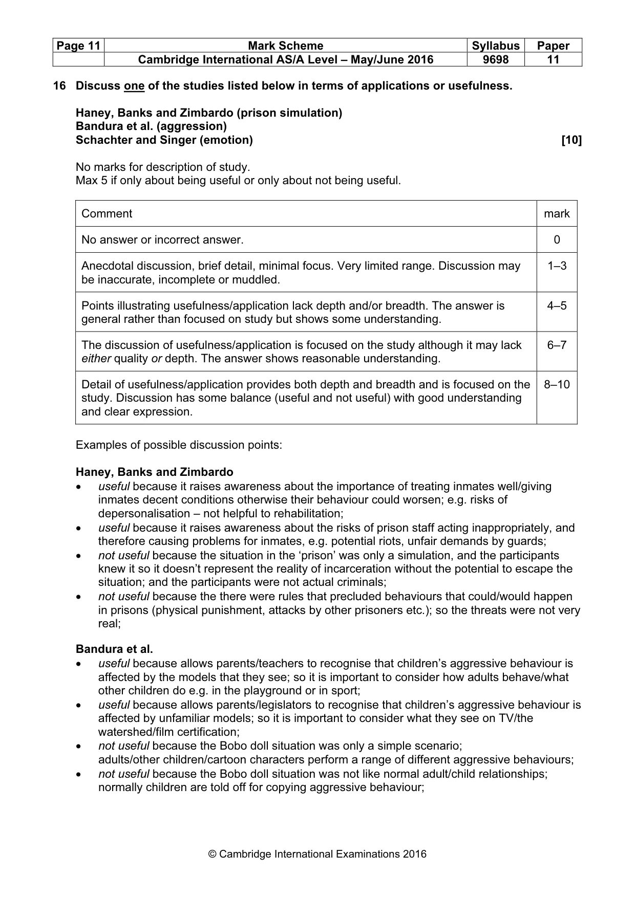 Mark scheme, page 11 of 13