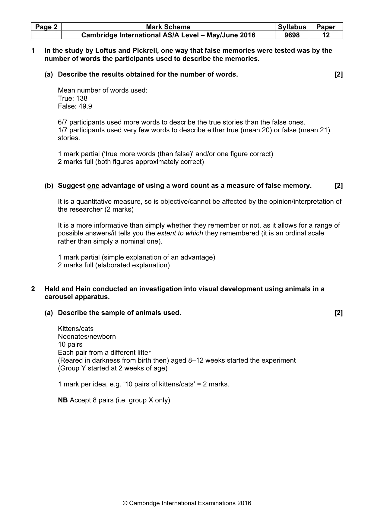 Mark scheme, page 2 of 14