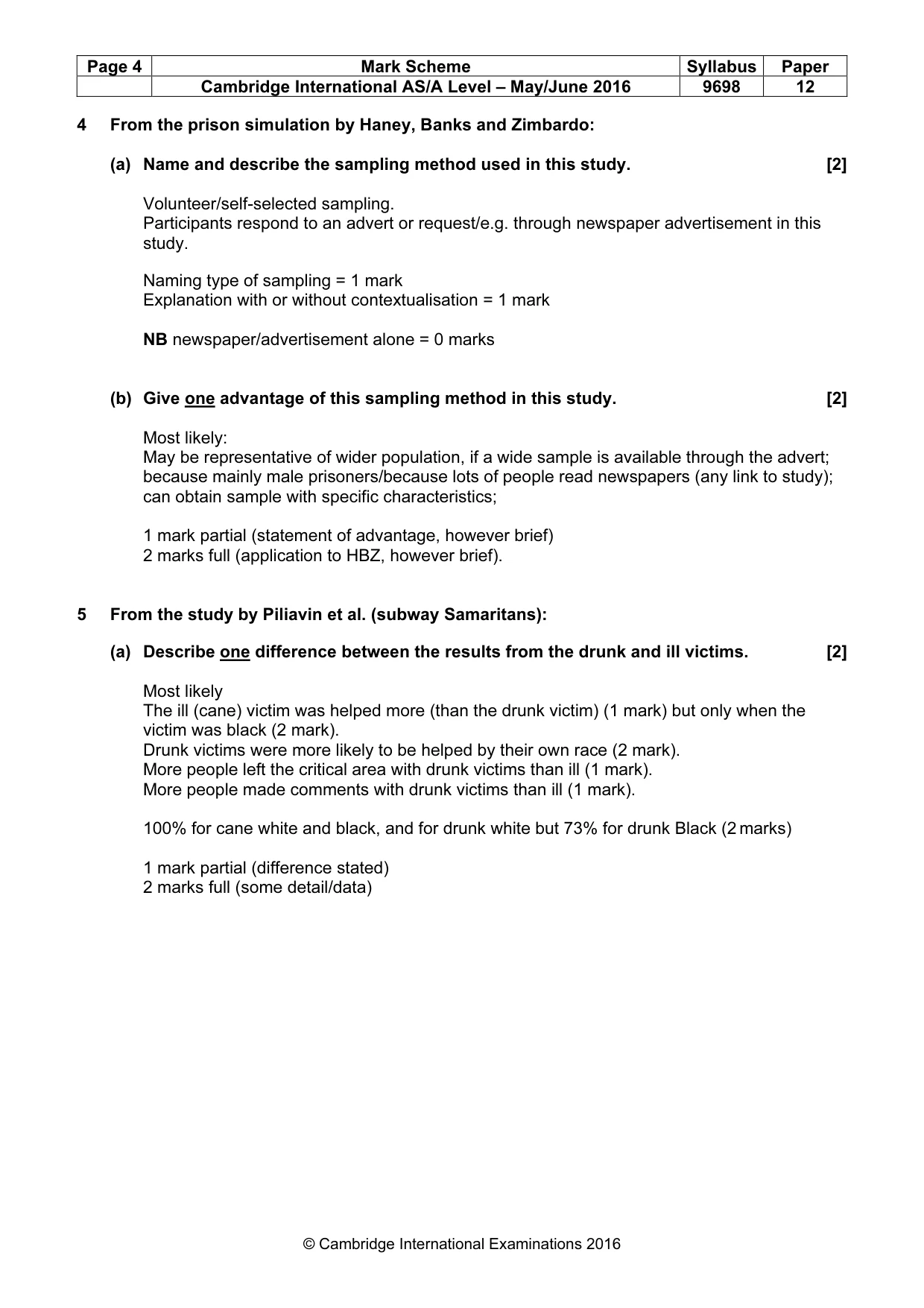 Mark scheme, page 4 of 14