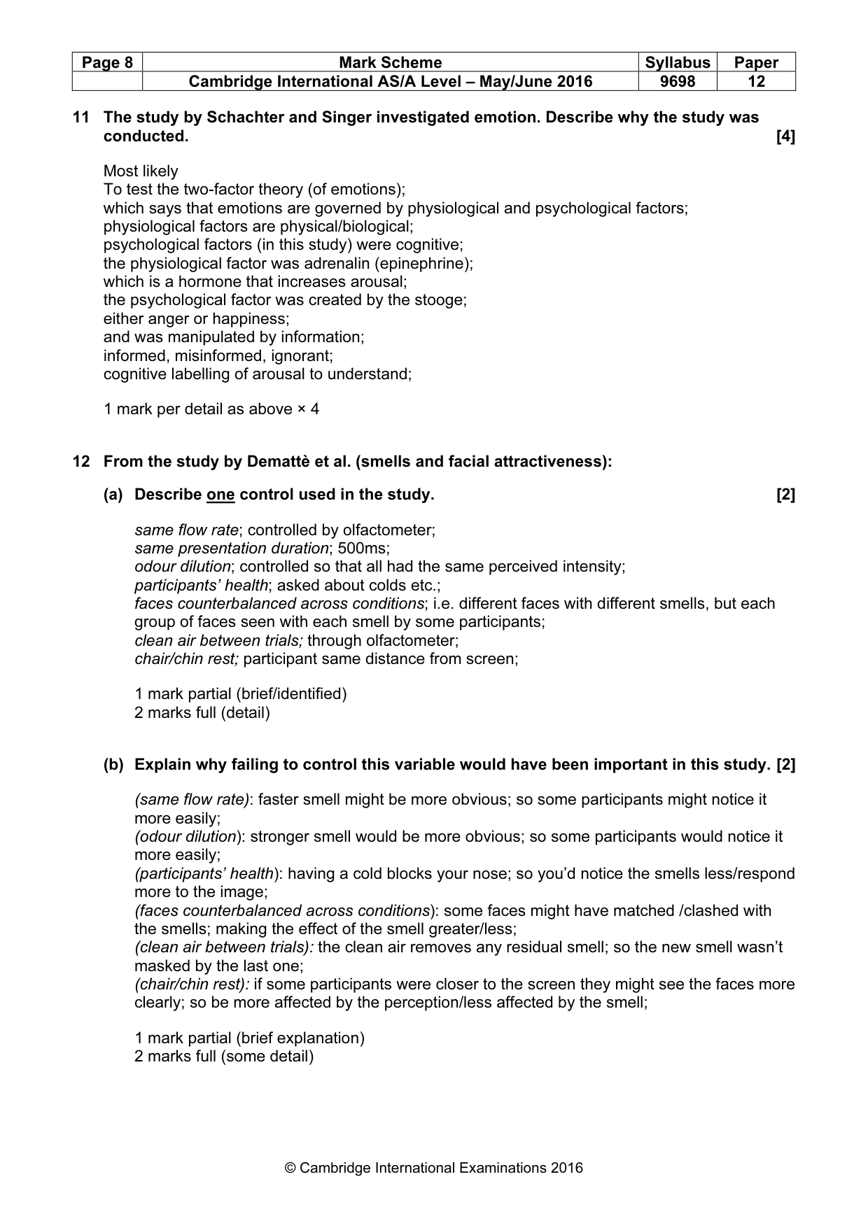 Mark scheme, page 8 of 14