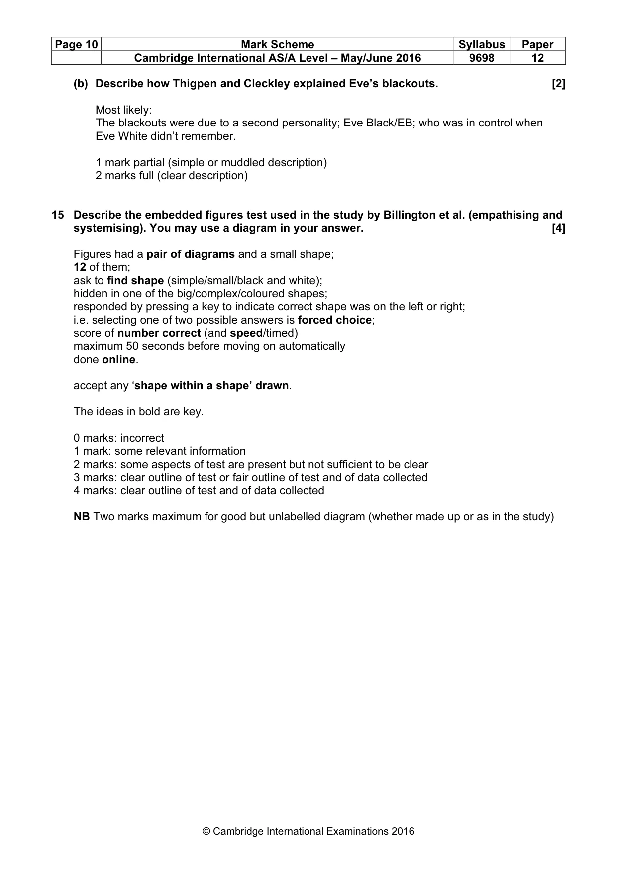 Mark scheme, page 10 of 14