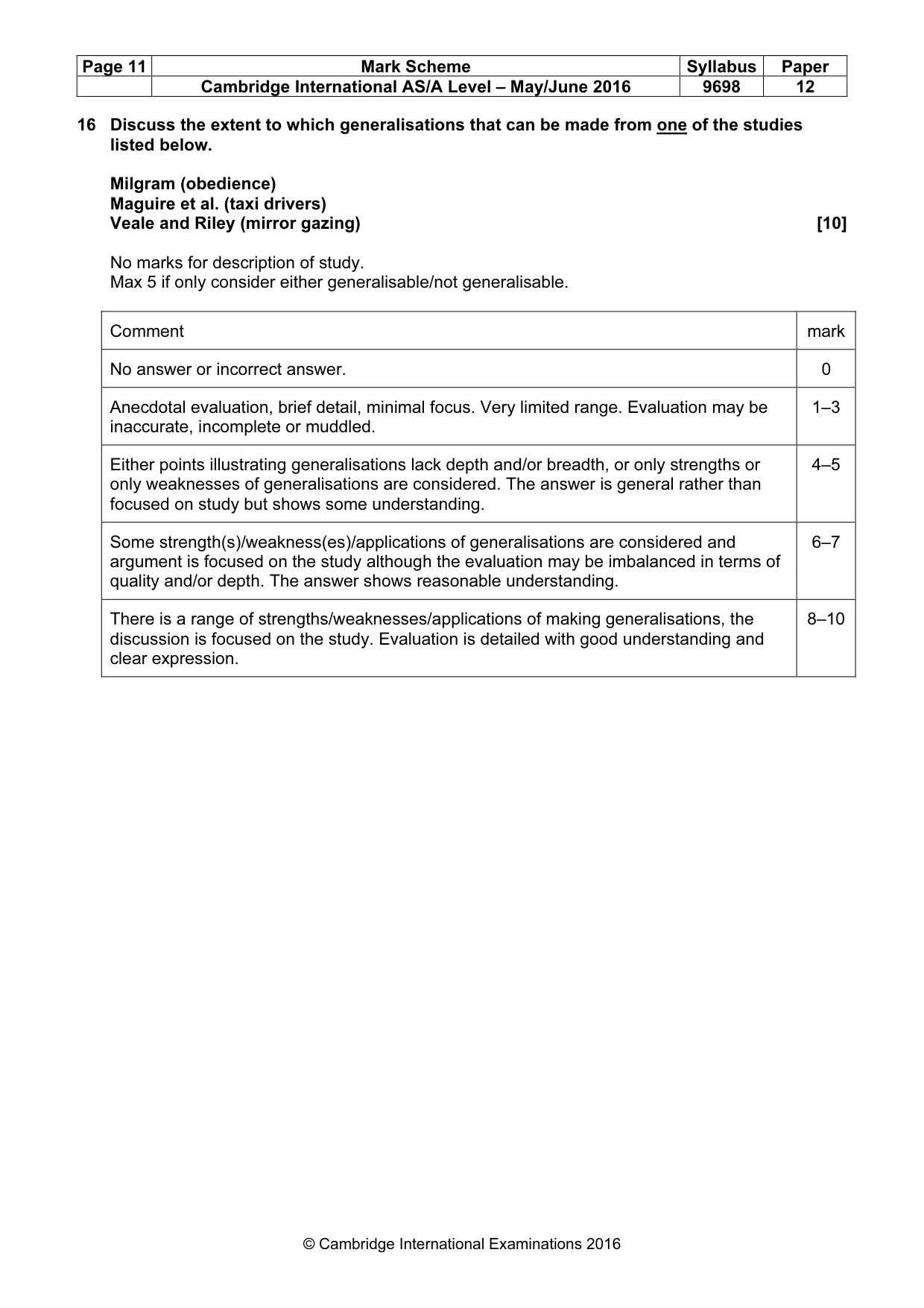Mark scheme, page 11 of 14