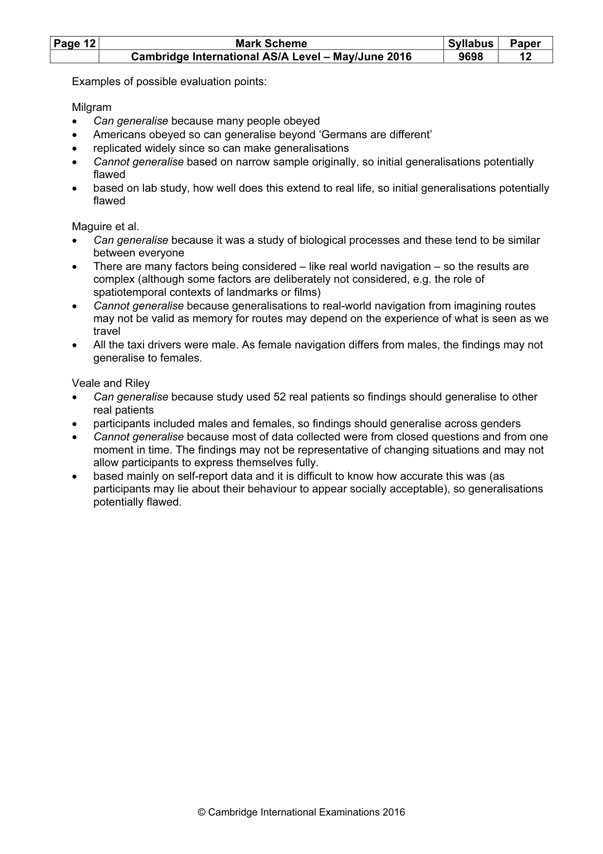 Mark scheme, page 12 of 14