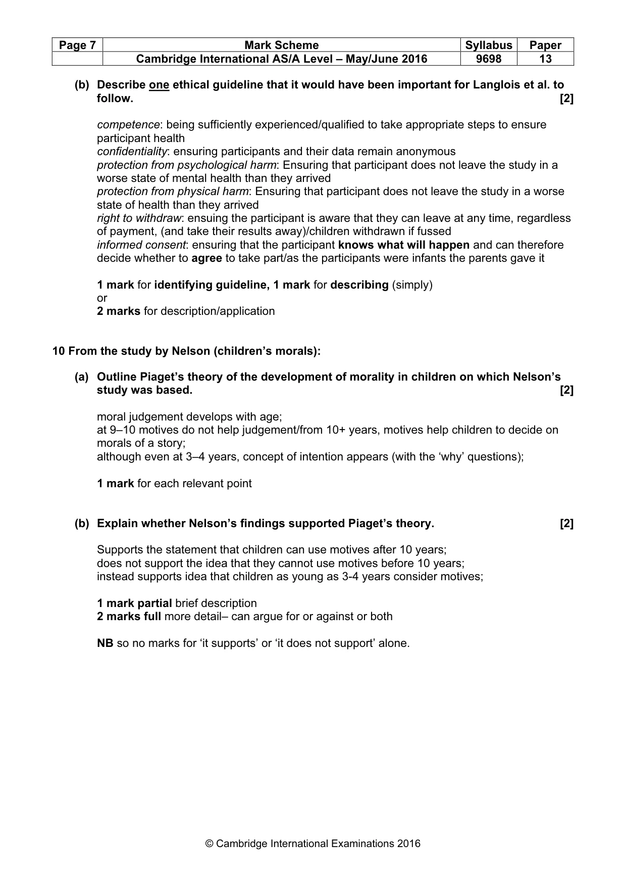Mark scheme, page 7 of 13