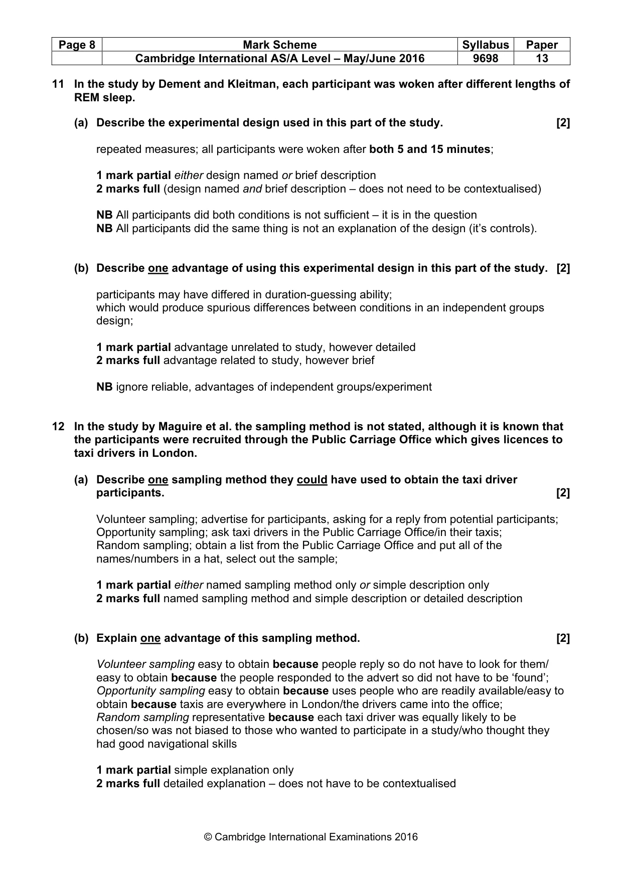 Mark scheme, page 8 of 13