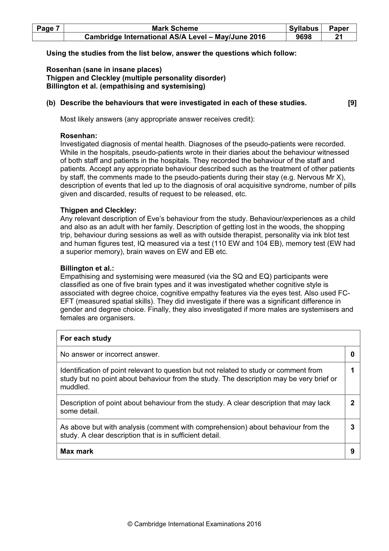 Mark scheme, page 7 of 10