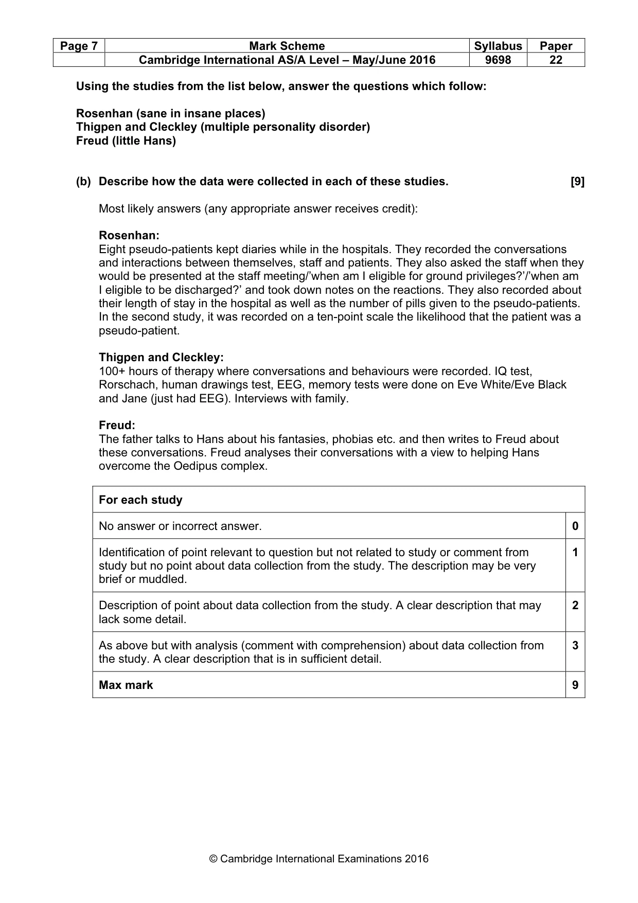 Mark scheme, page 7 of 10