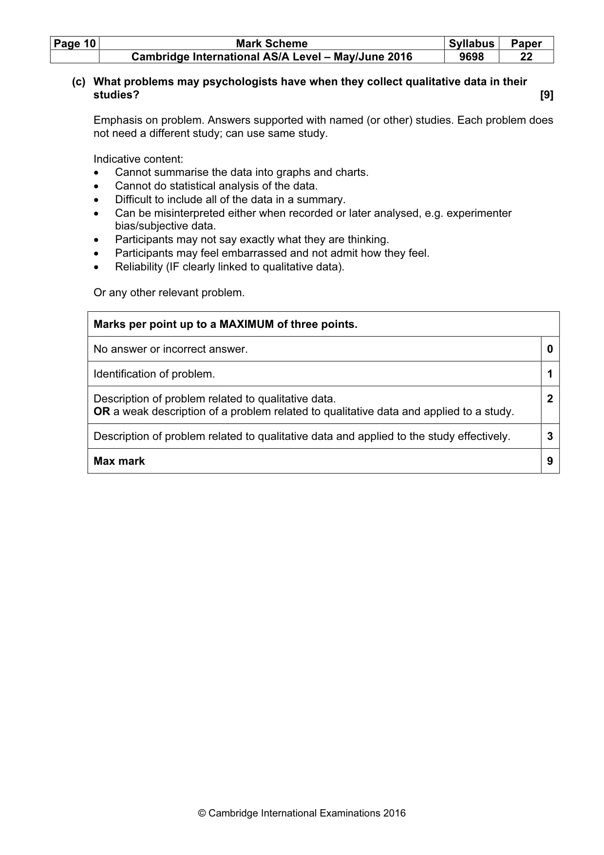 Mark scheme, page 10 of 10