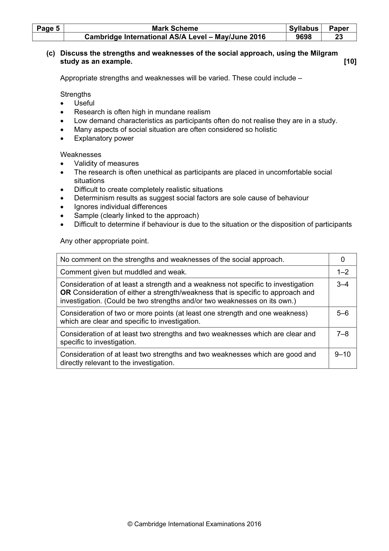 Mark scheme, page 5 of 10