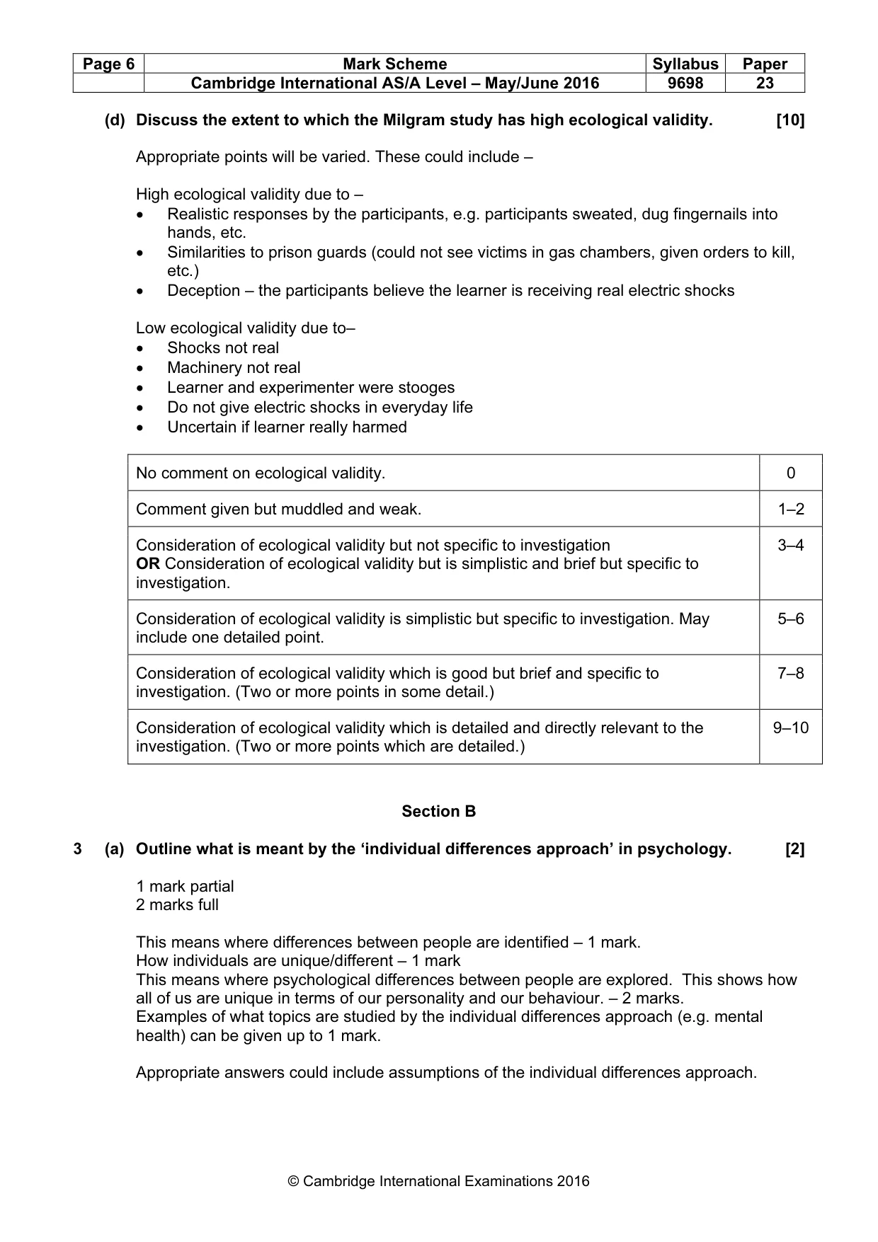 Mark scheme, page 6 of 10