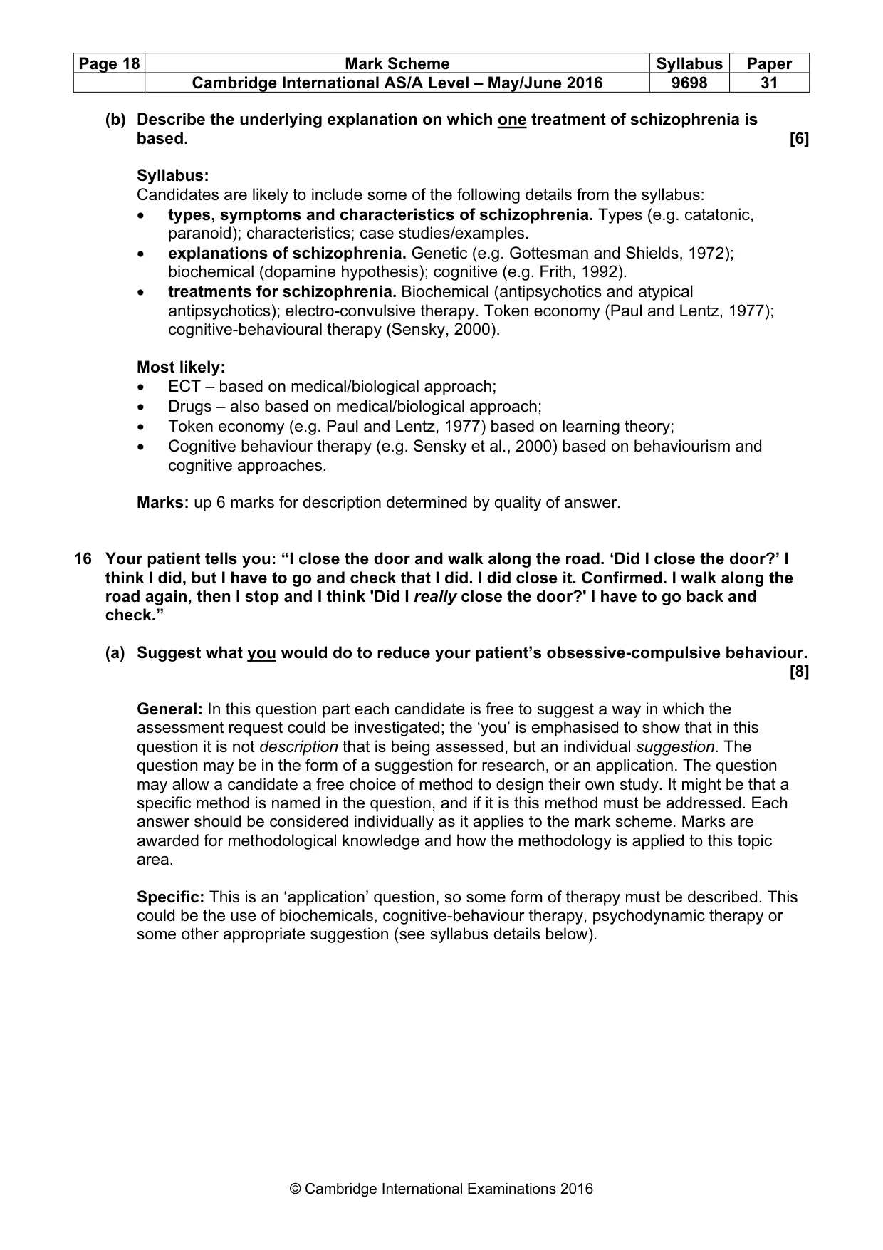 Mark scheme, page 18 of 22