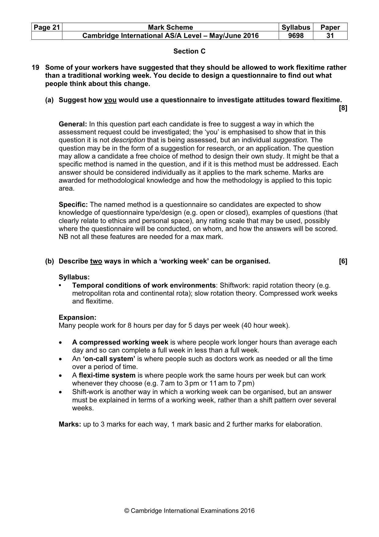 Mark scheme, page 21 of 22