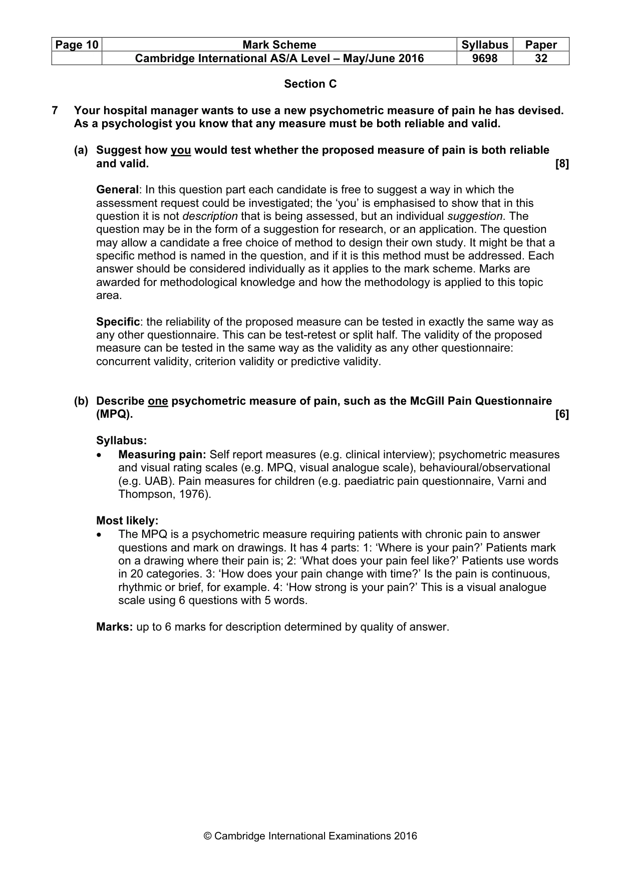Mark scheme, page 10 of 22