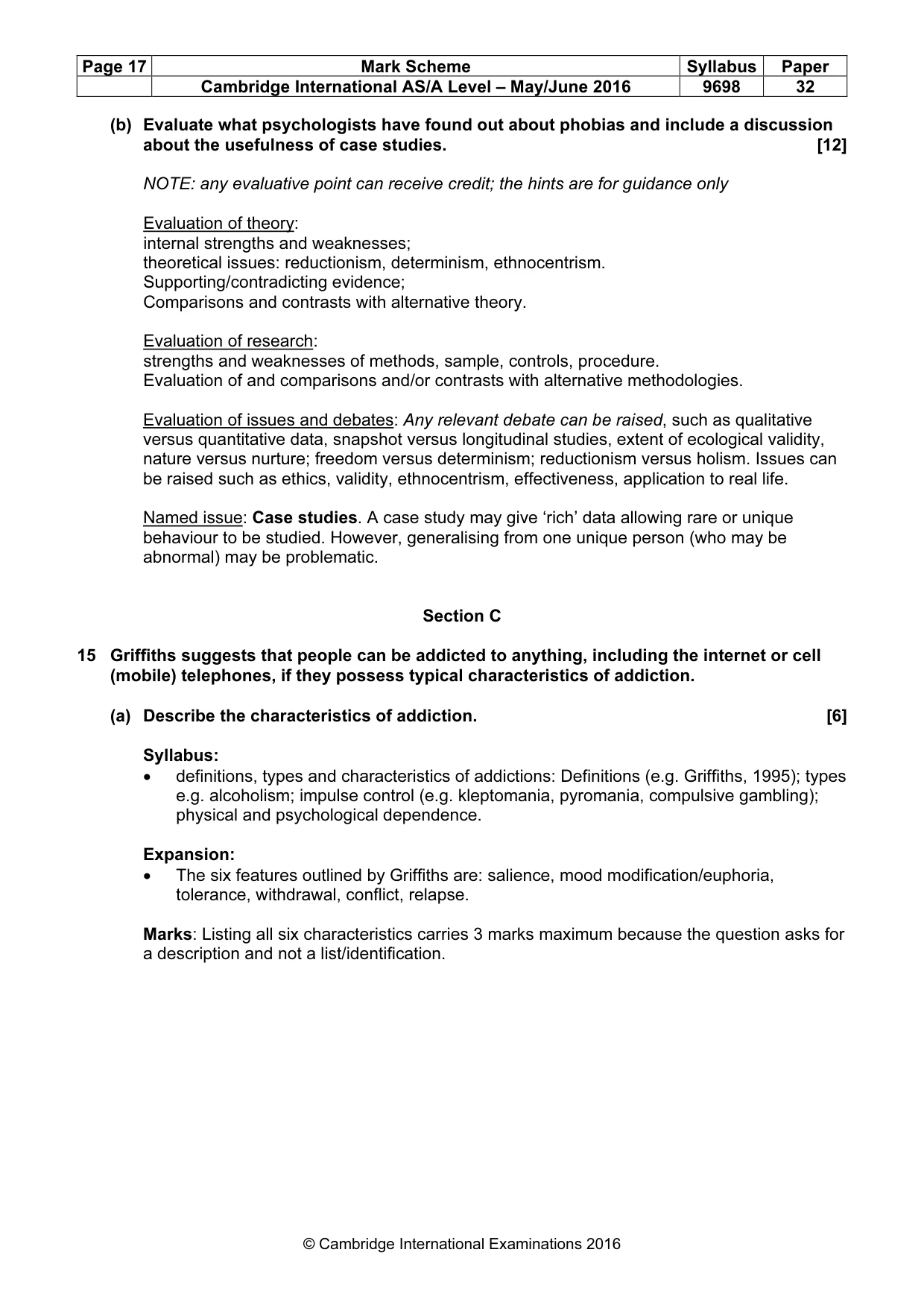 Mark scheme, page 17 of 22