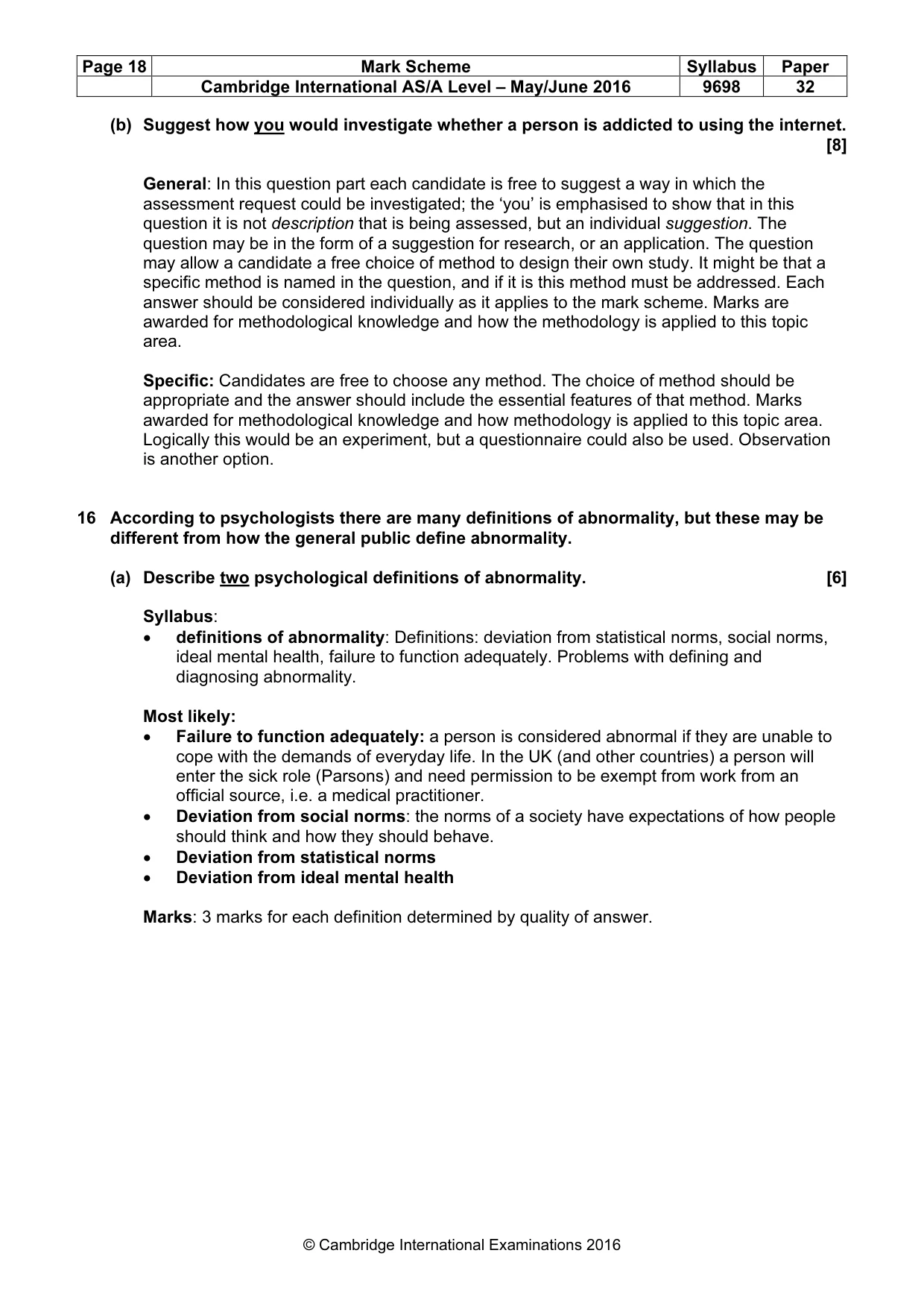Mark scheme, page 18 of 22