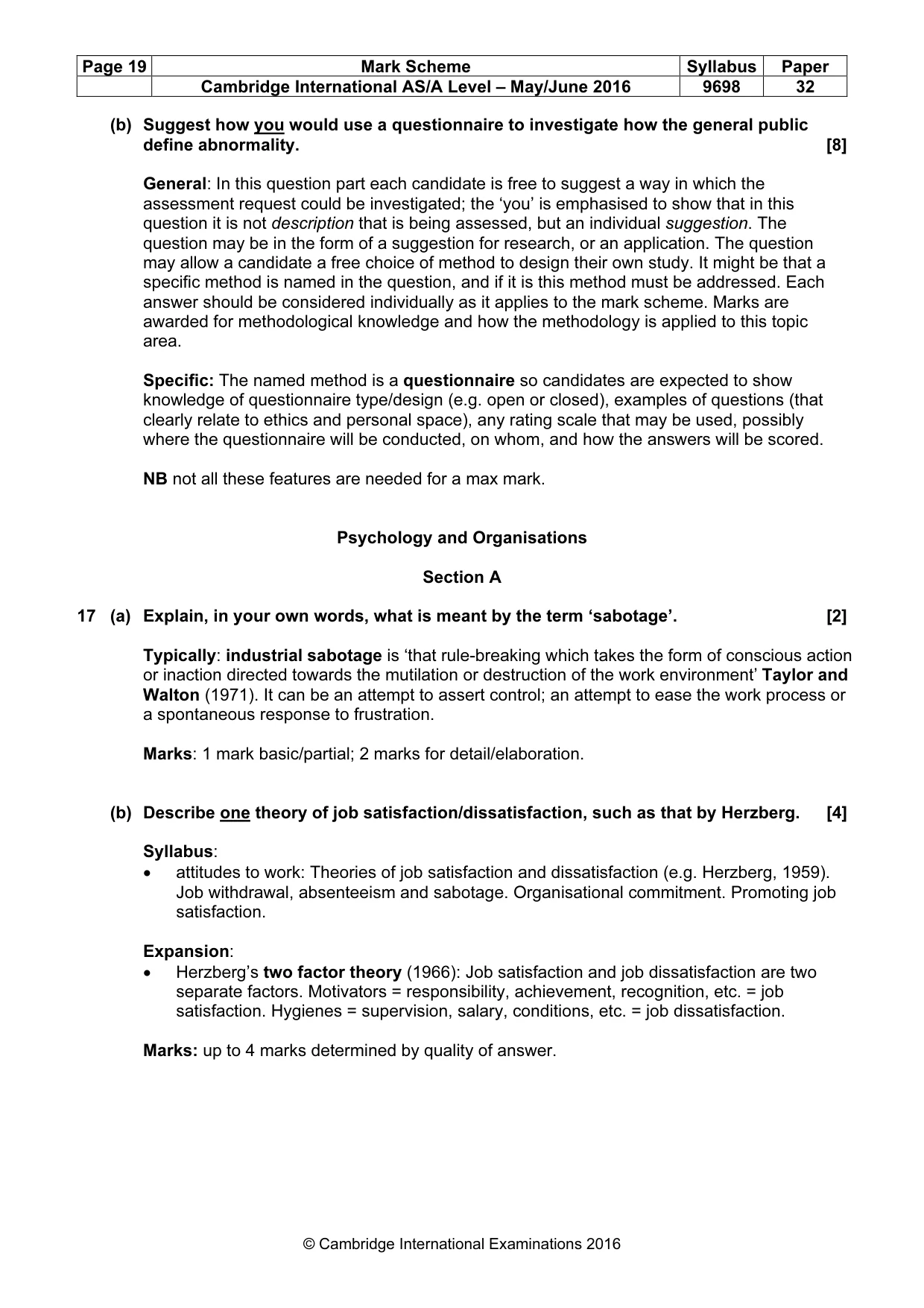 Mark scheme, page 19 of 22