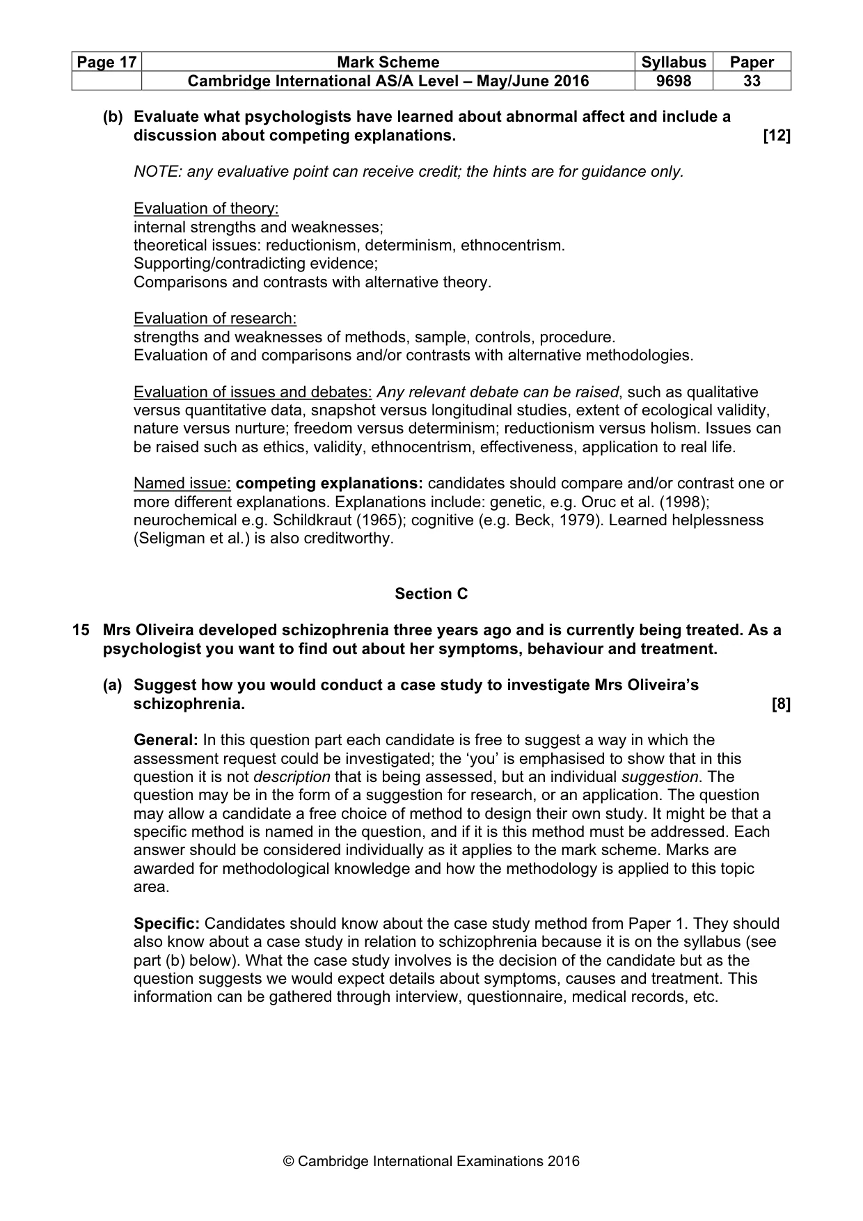 Mark scheme, page 17 of 22