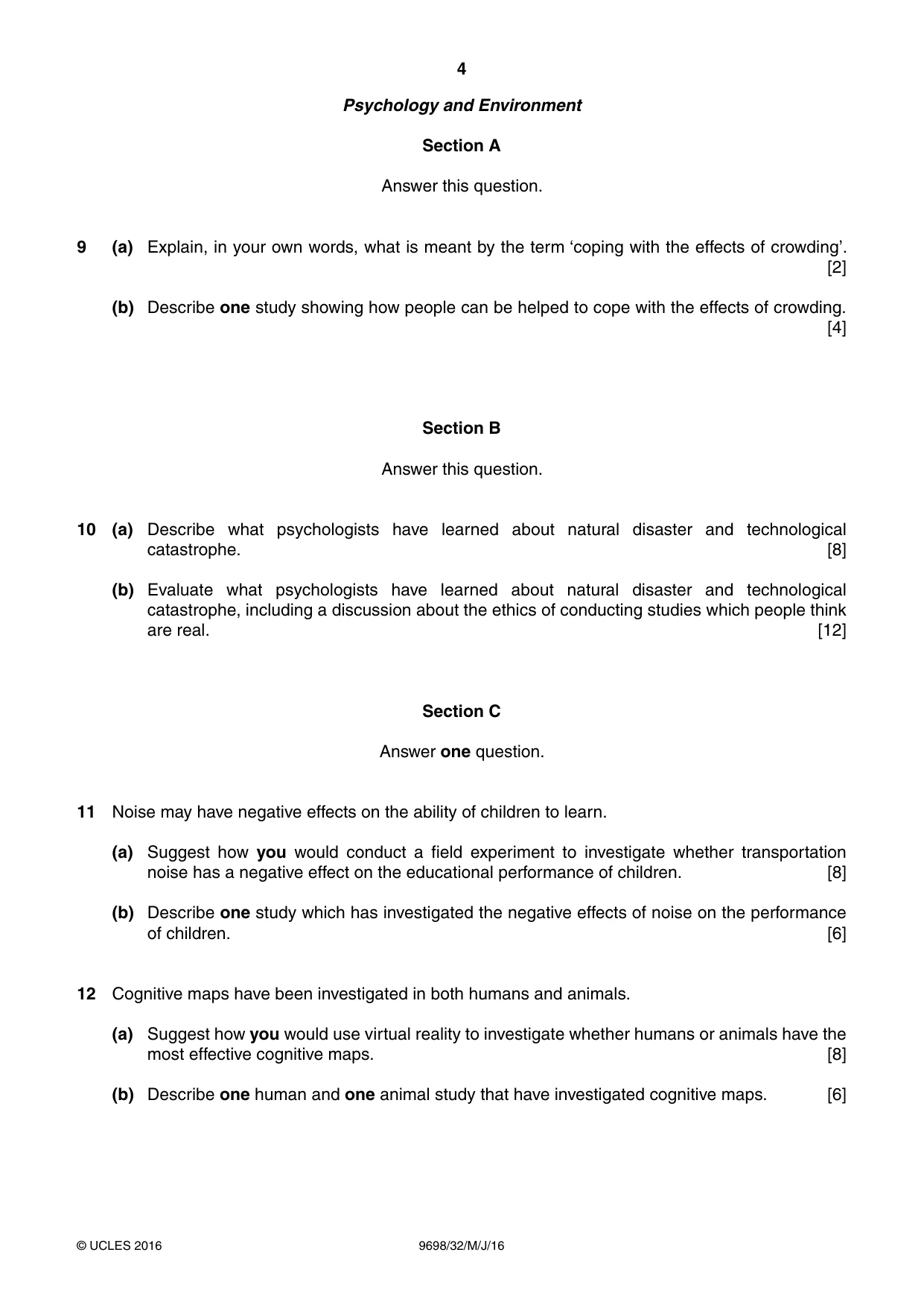 Cambridge A Level Psychology 9698 2016 May/June Paper 3 · Variant 2 question paper, page 4 of 8
