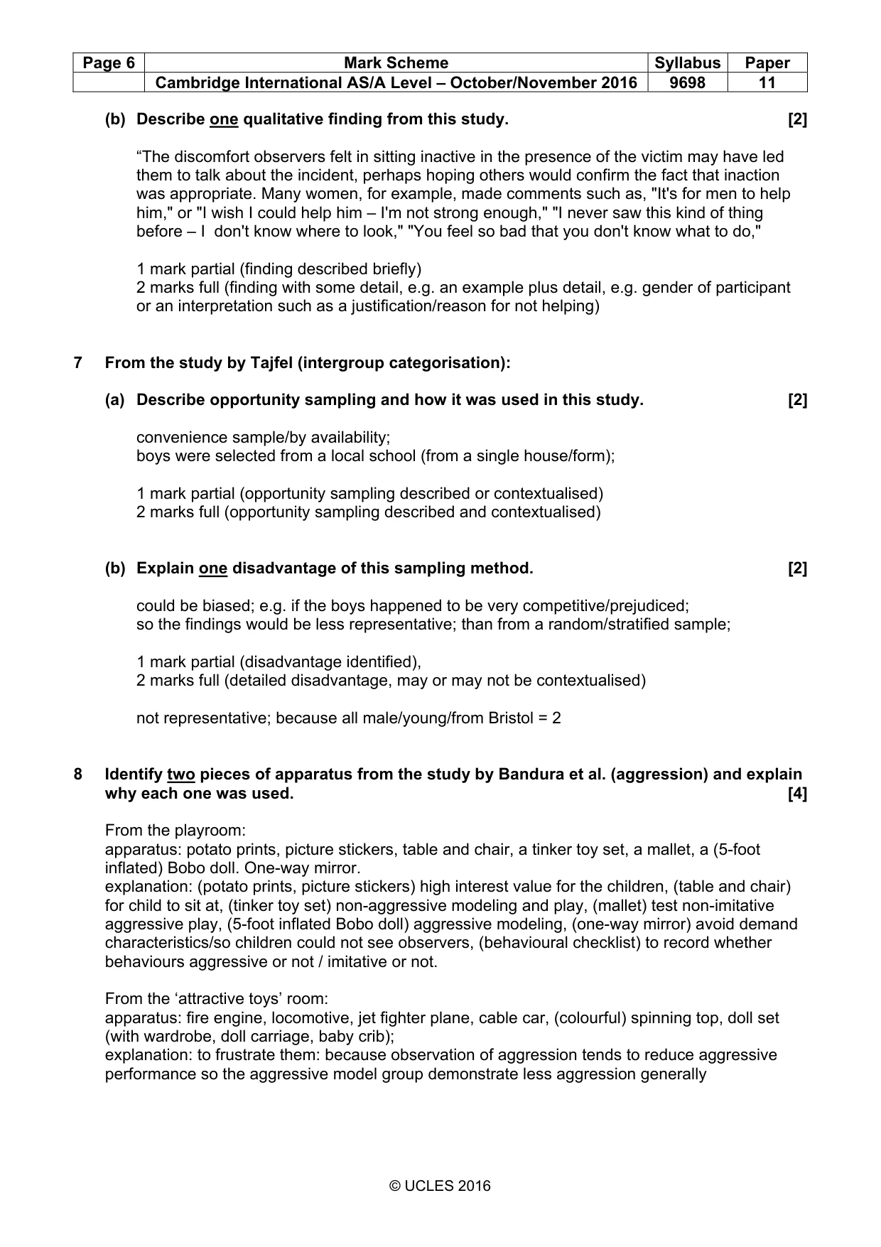 Mark scheme, page 6 of 15