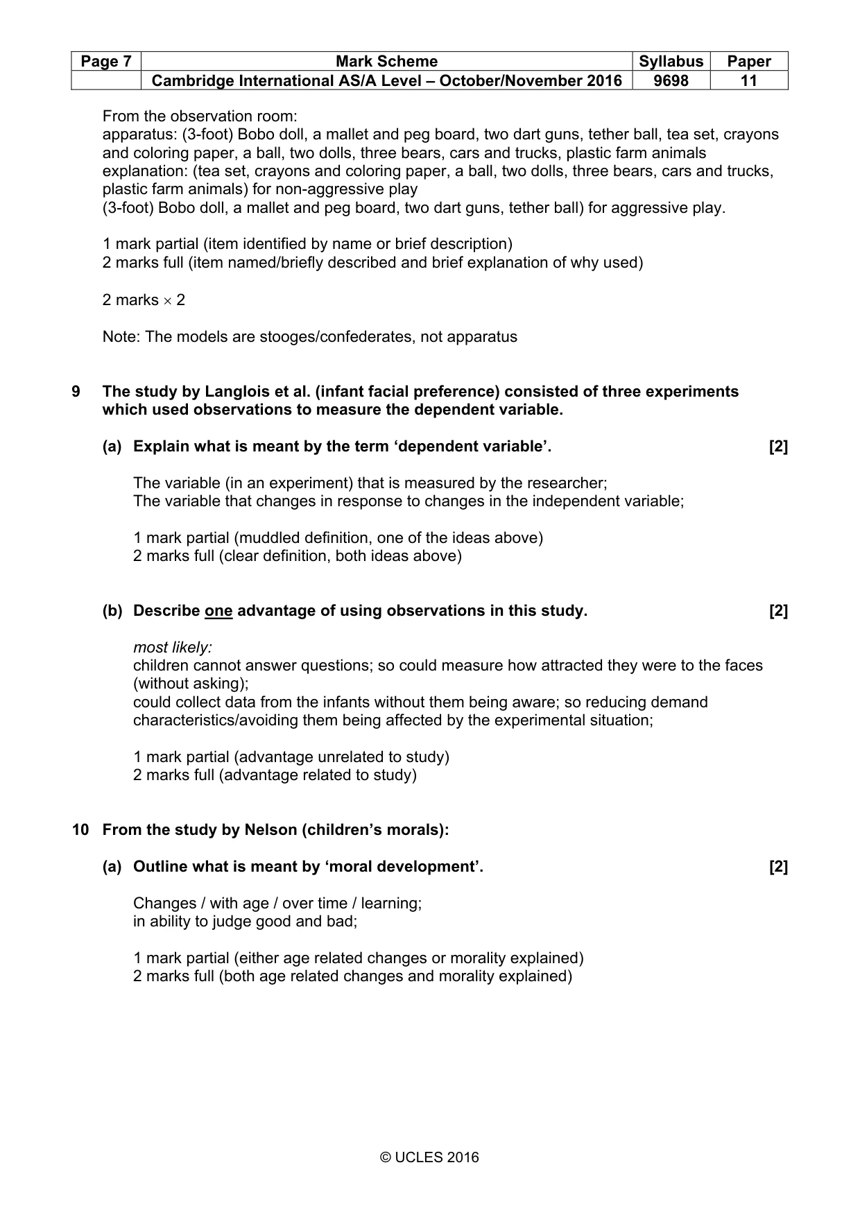 Mark scheme, page 7 of 15