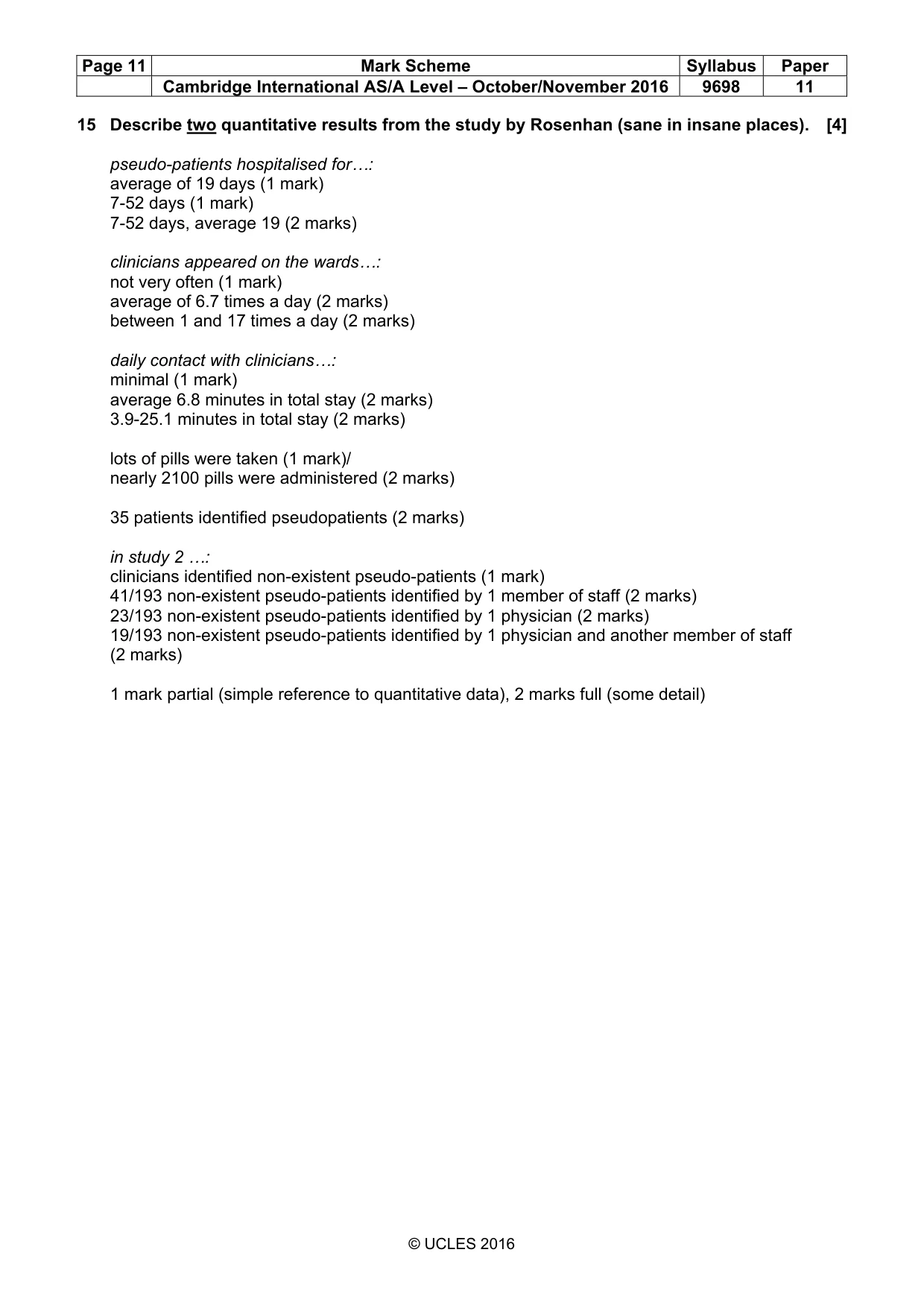 Mark scheme, page 11 of 15