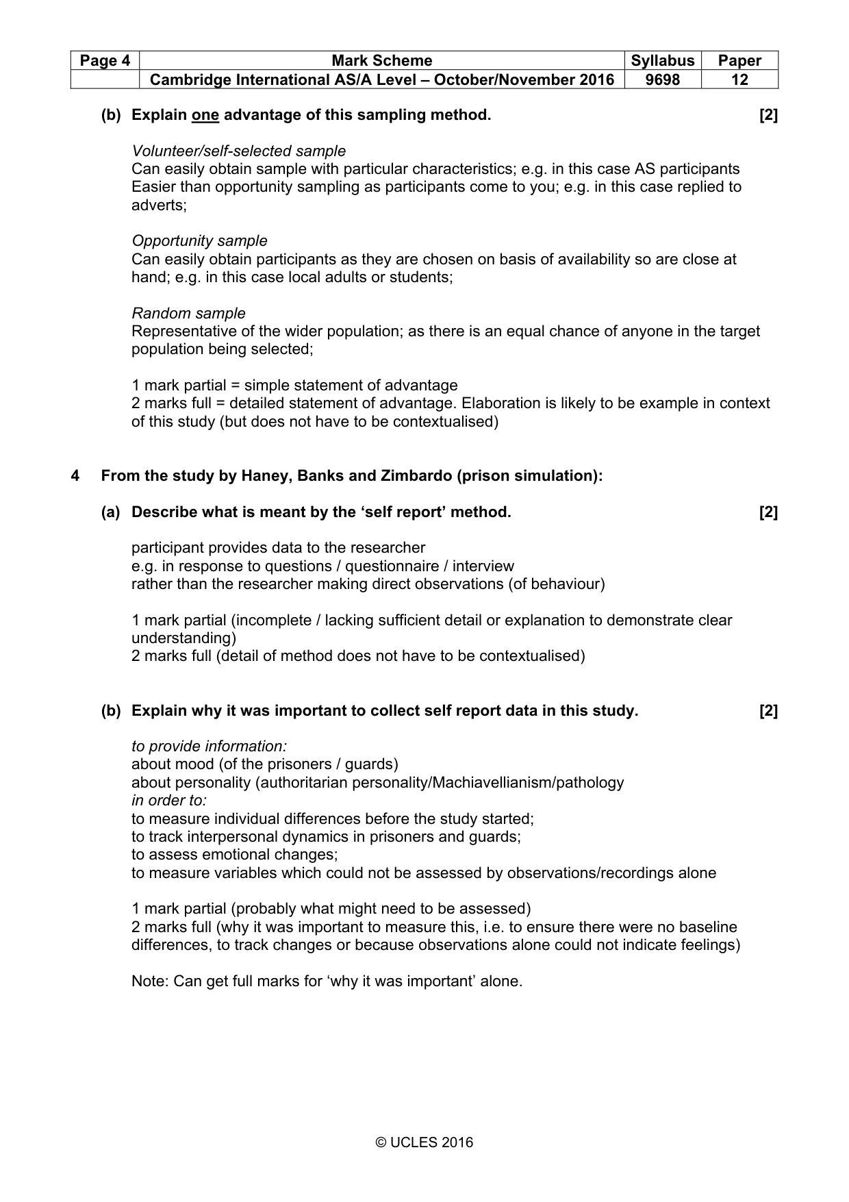 Mark scheme, page 4 of 14