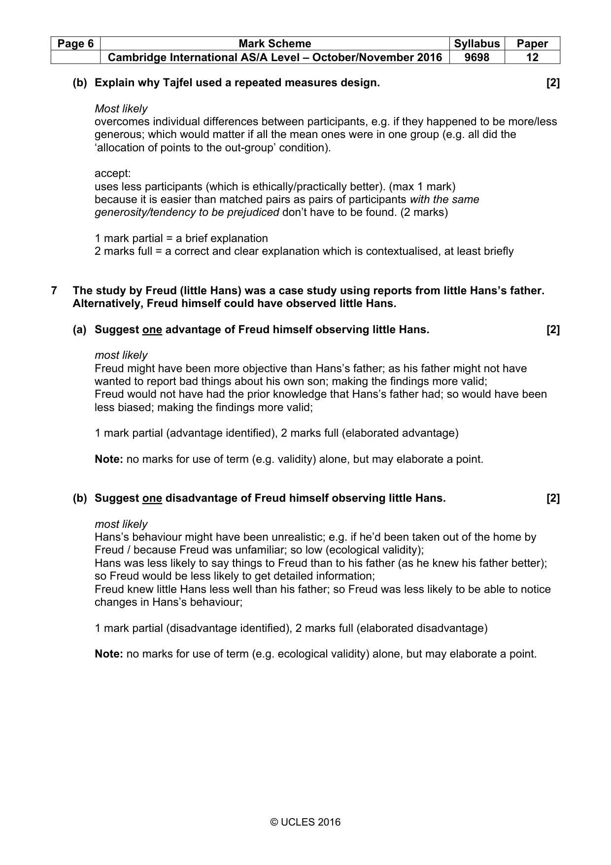 Mark scheme, page 6 of 14