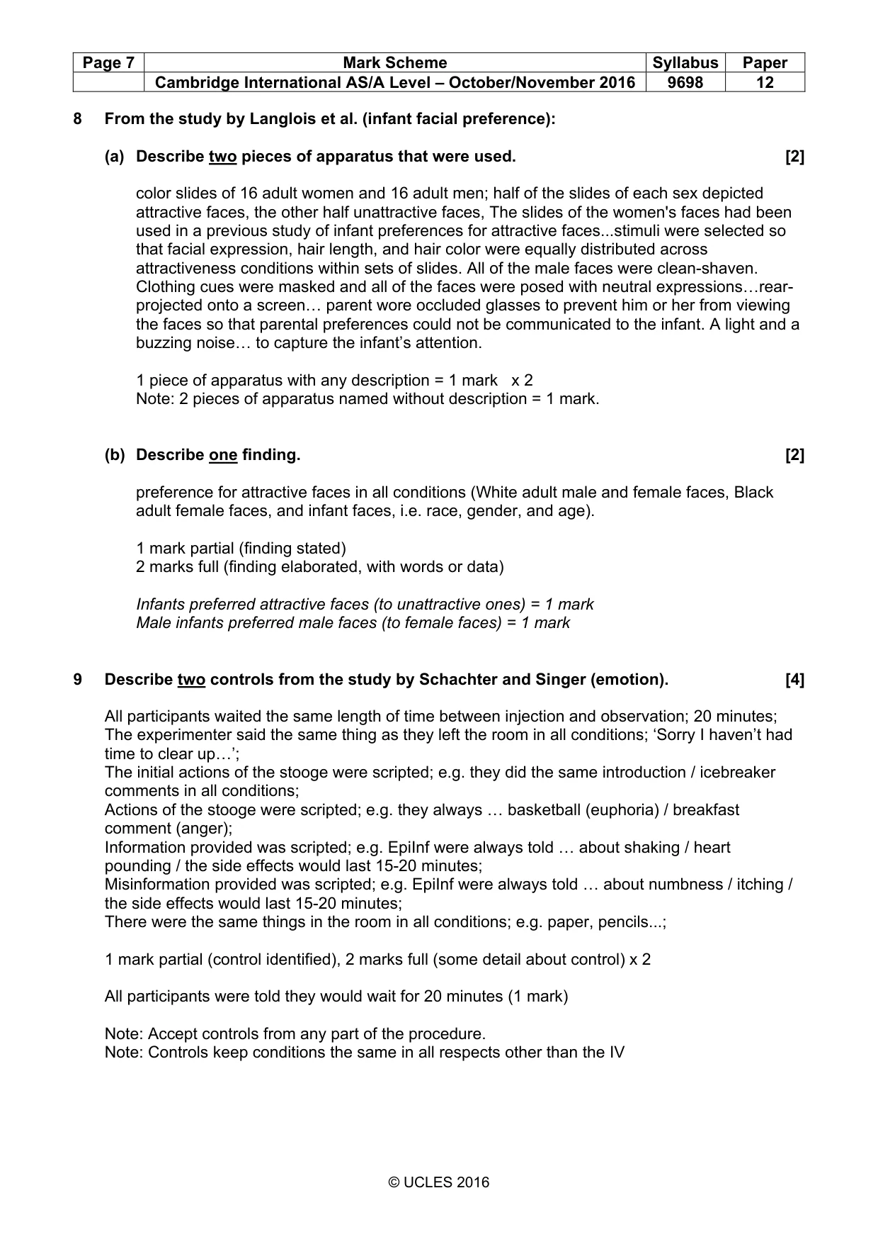 Mark scheme, page 7 of 14