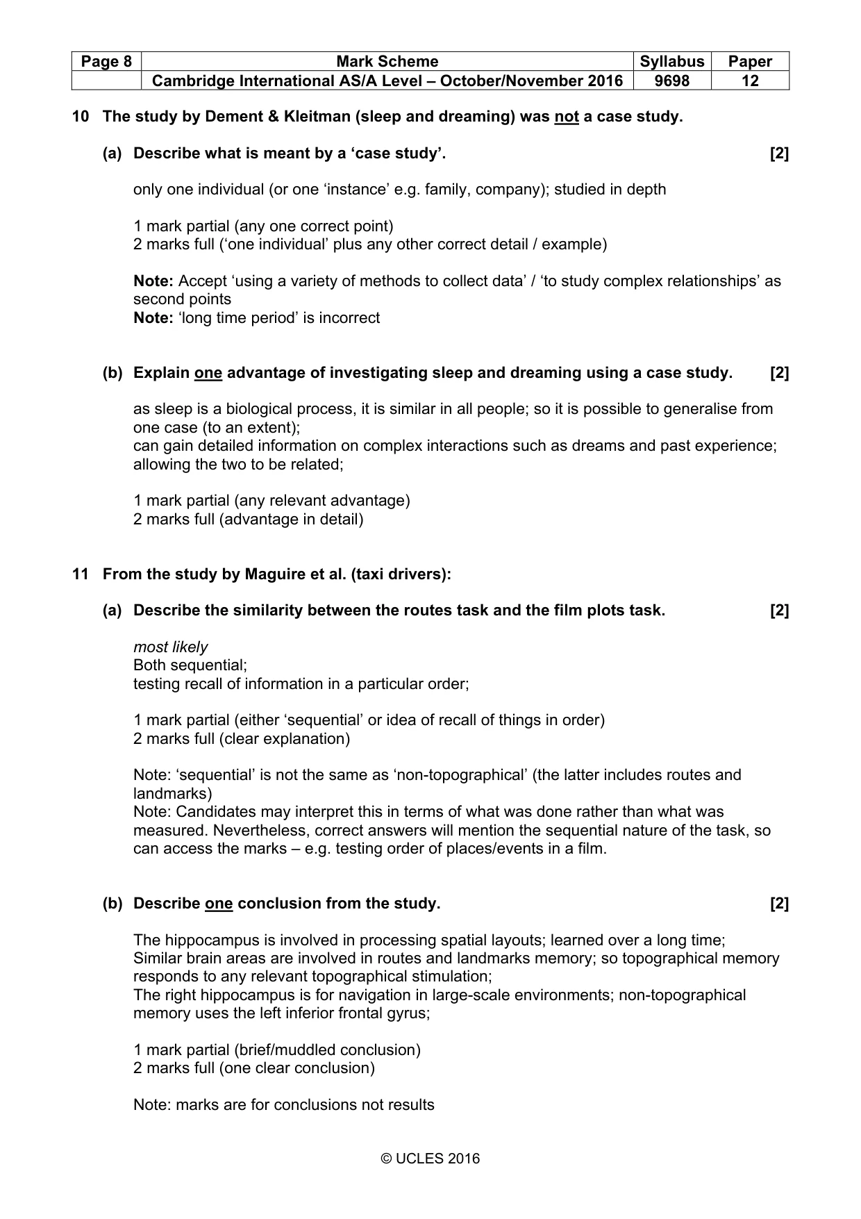 Mark scheme, page 8 of 14