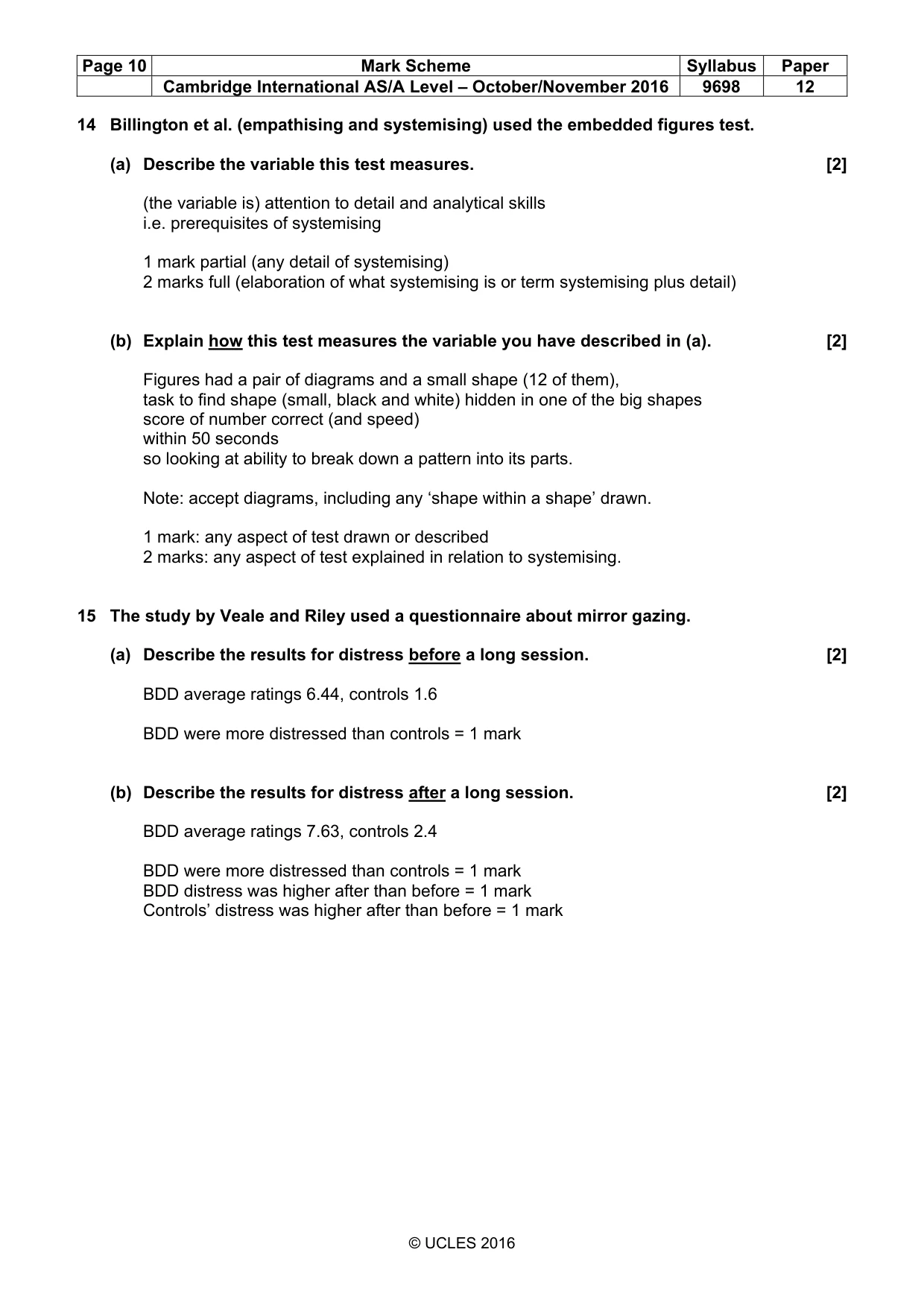 Mark scheme, page 10 of 14