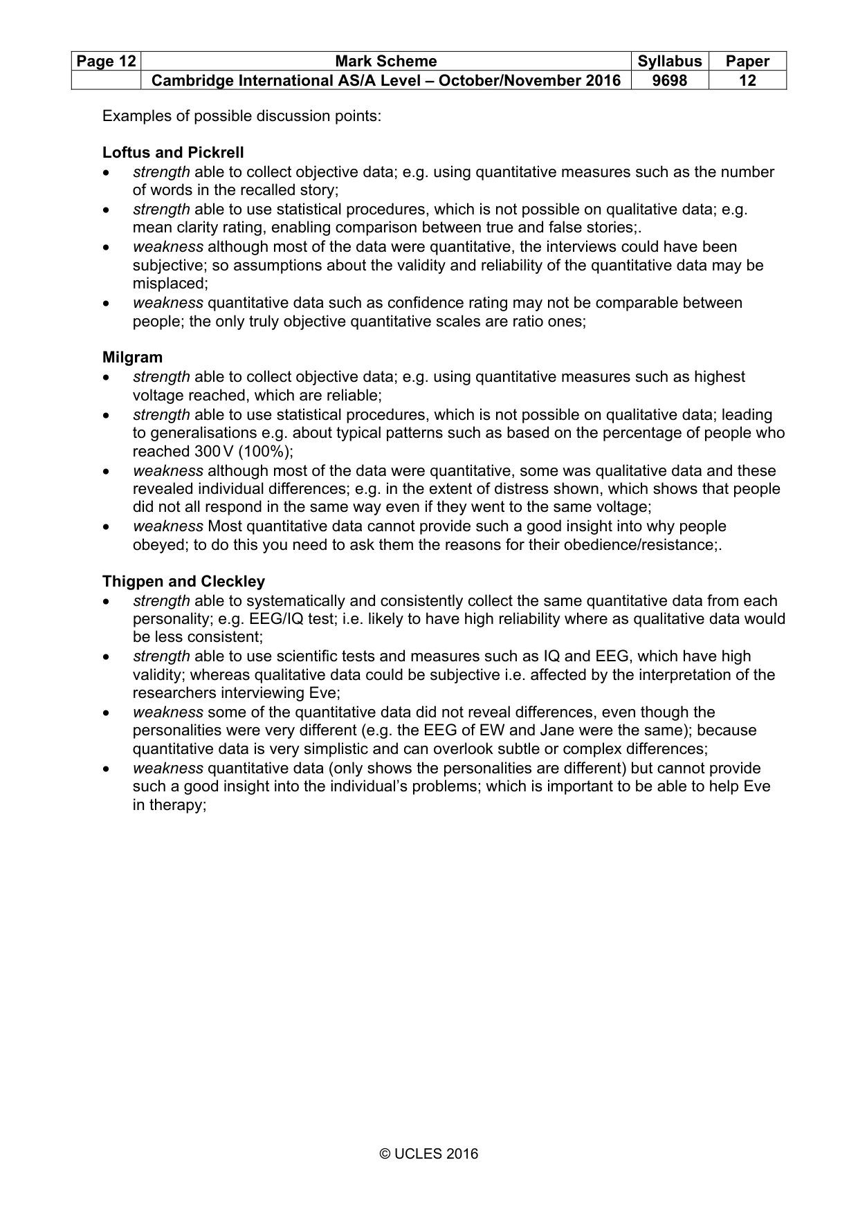 Mark scheme, page 12 of 14