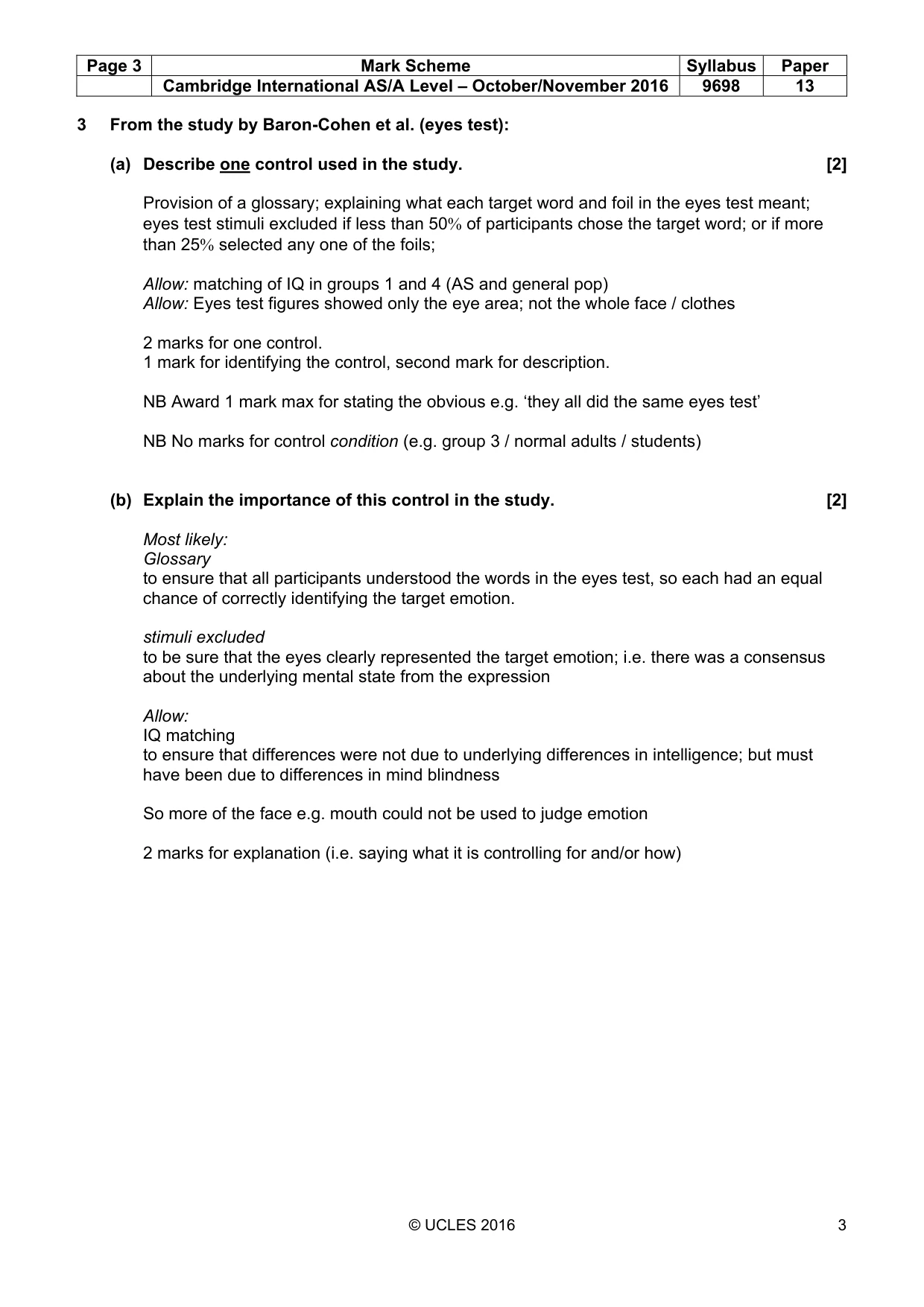 Mark scheme, page 3 of 14