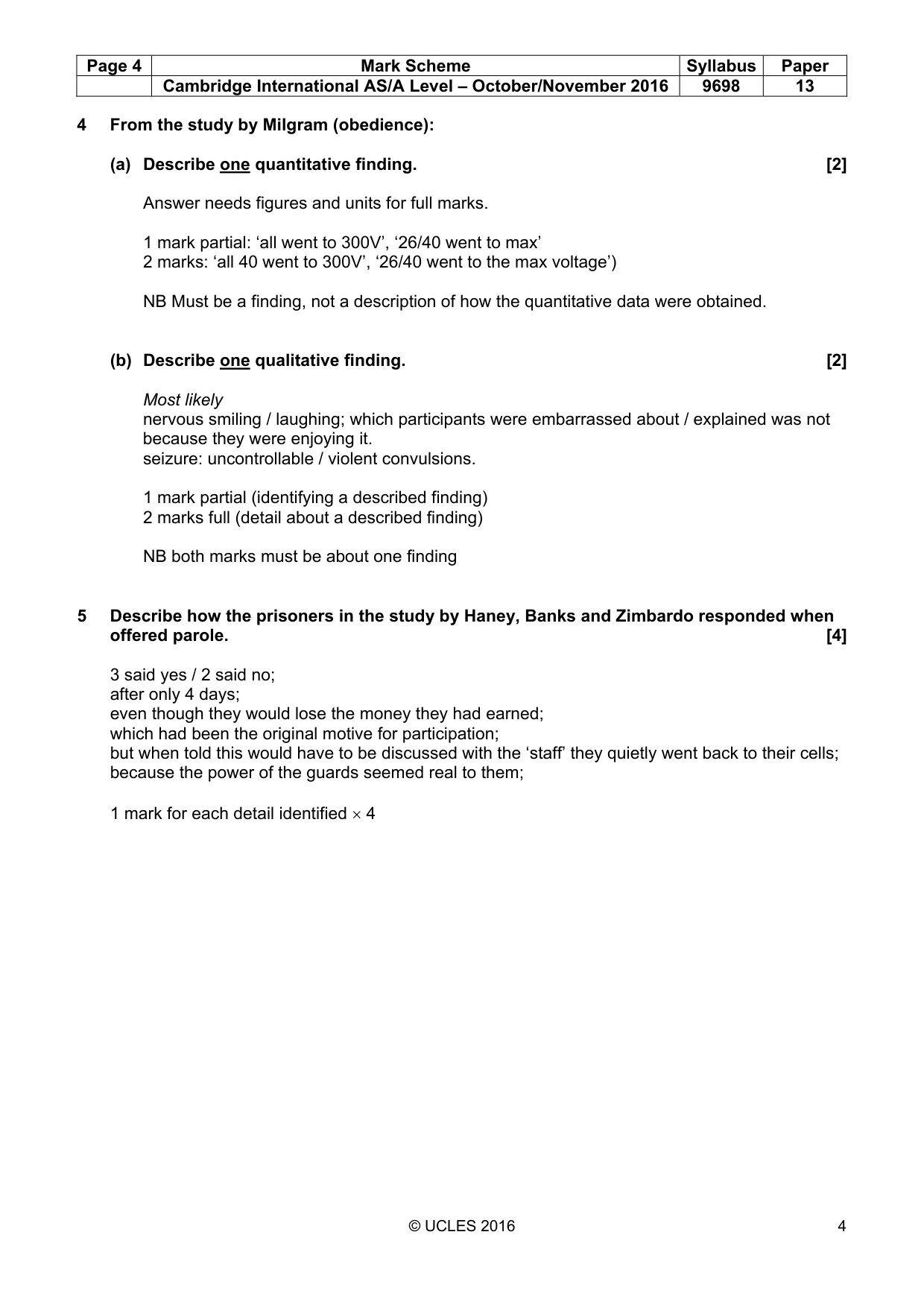 Mark scheme, page 4 of 14