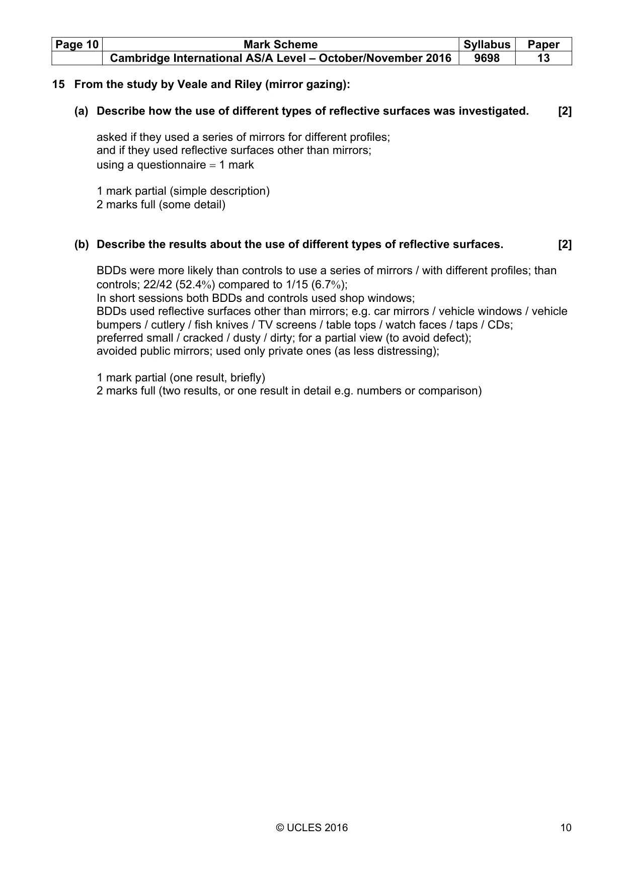 Mark scheme, page 10 of 14